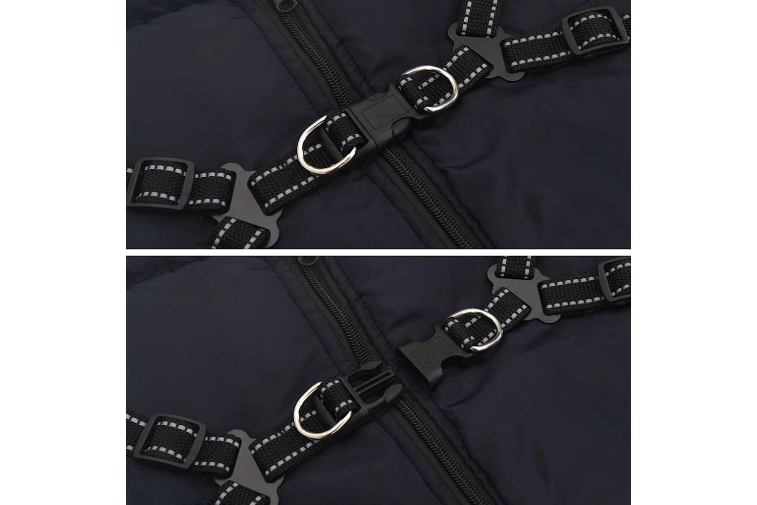 Dog Coat With Harness Waterproof Reflective Navy Blue 4xl-8