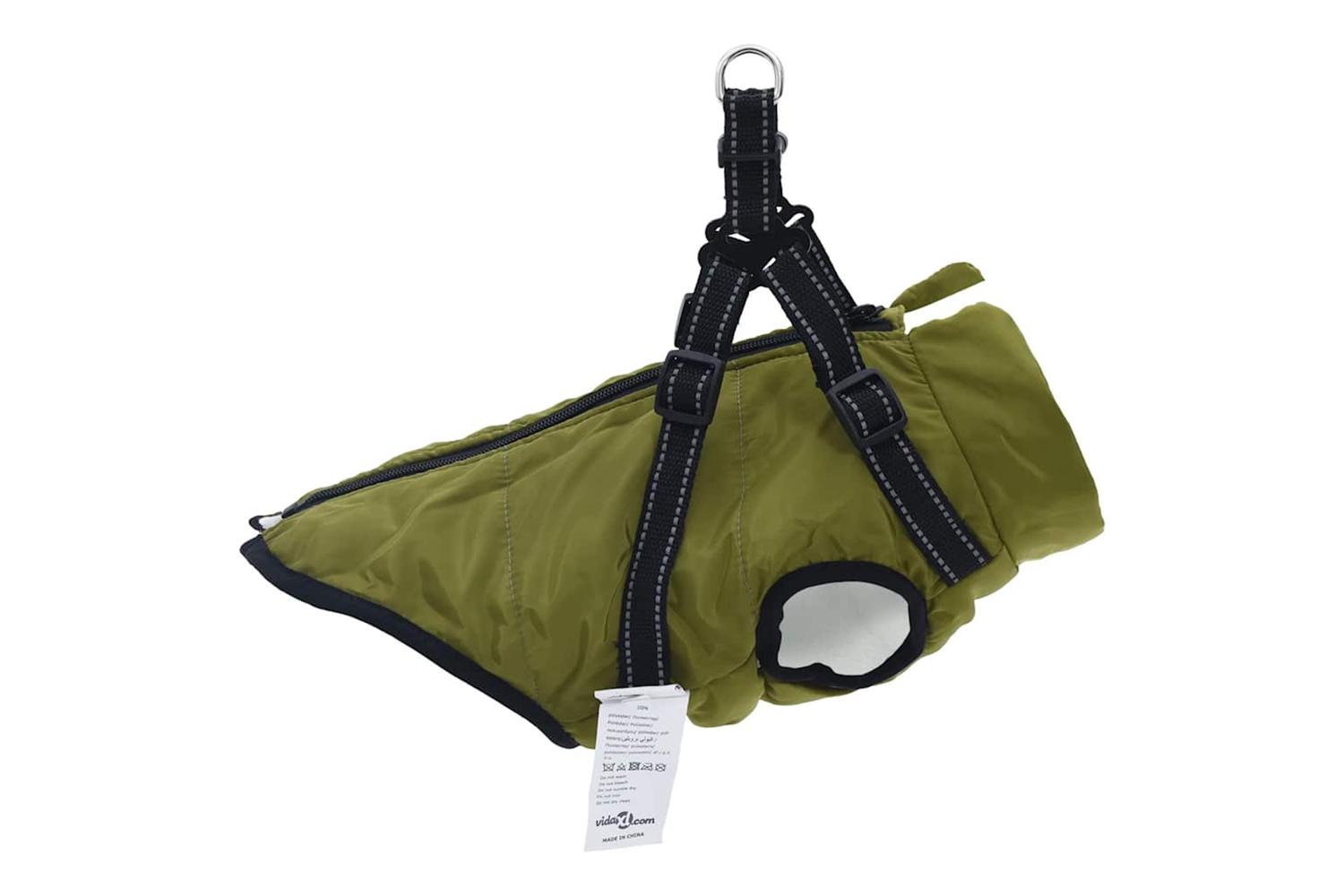 Dog Coat With Harness Waterproof Reflective Army Green Xl-4