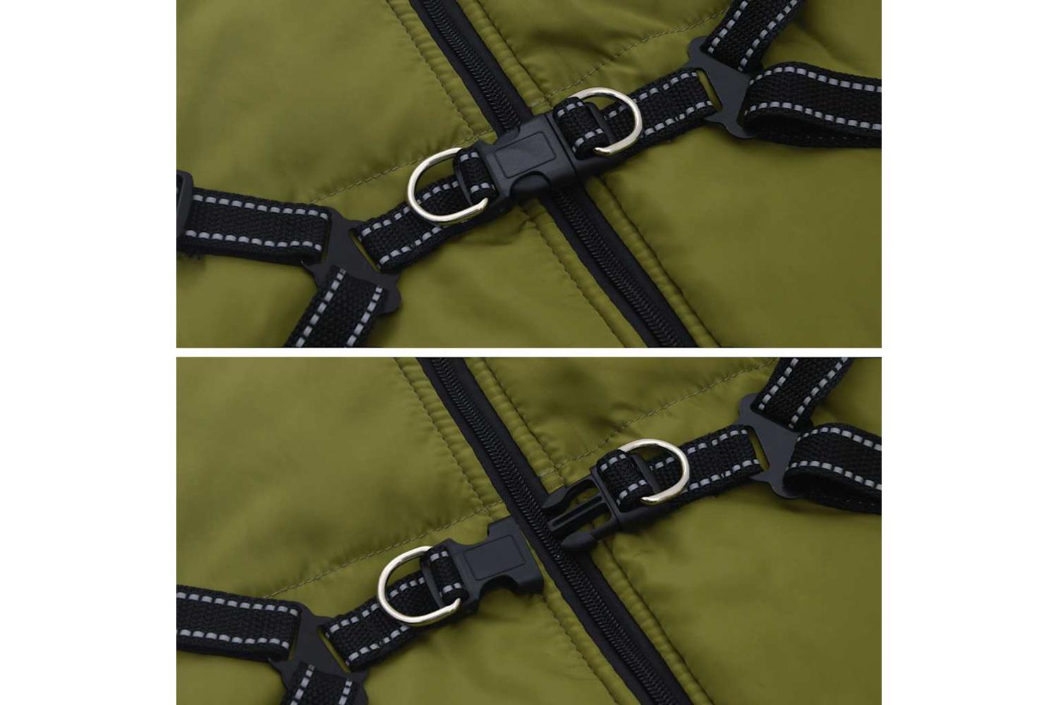 Dog Coat With Harness Waterproof Reflective Army Green 3xl-8