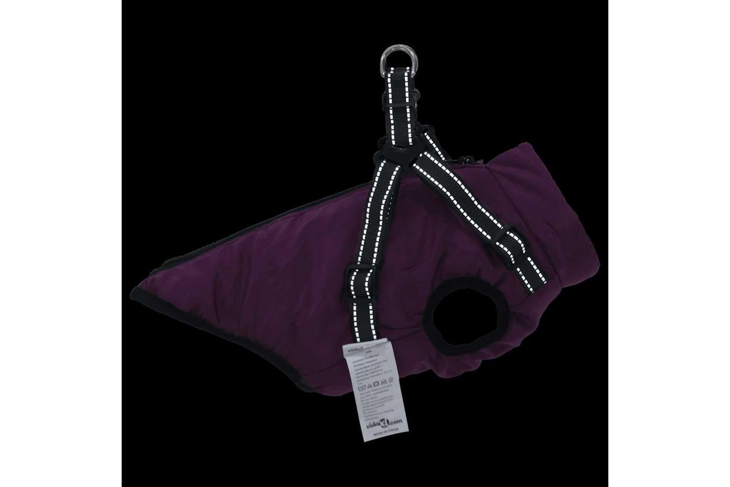 Dog Coat With Harness Waterproof Reflective Purple Xl-6