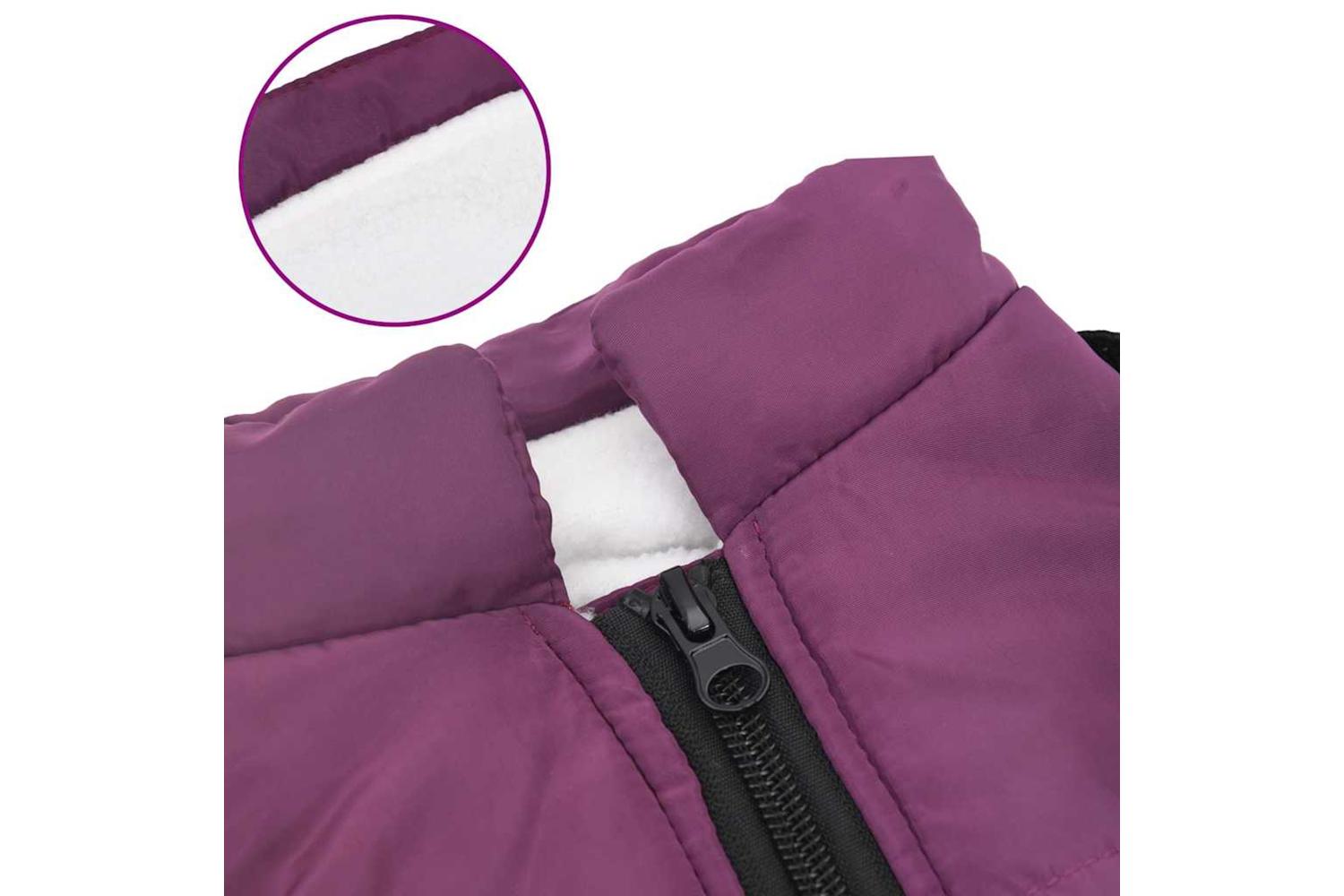 Dog Coat With Harness Waterproof Reflective Purple Xl-7
