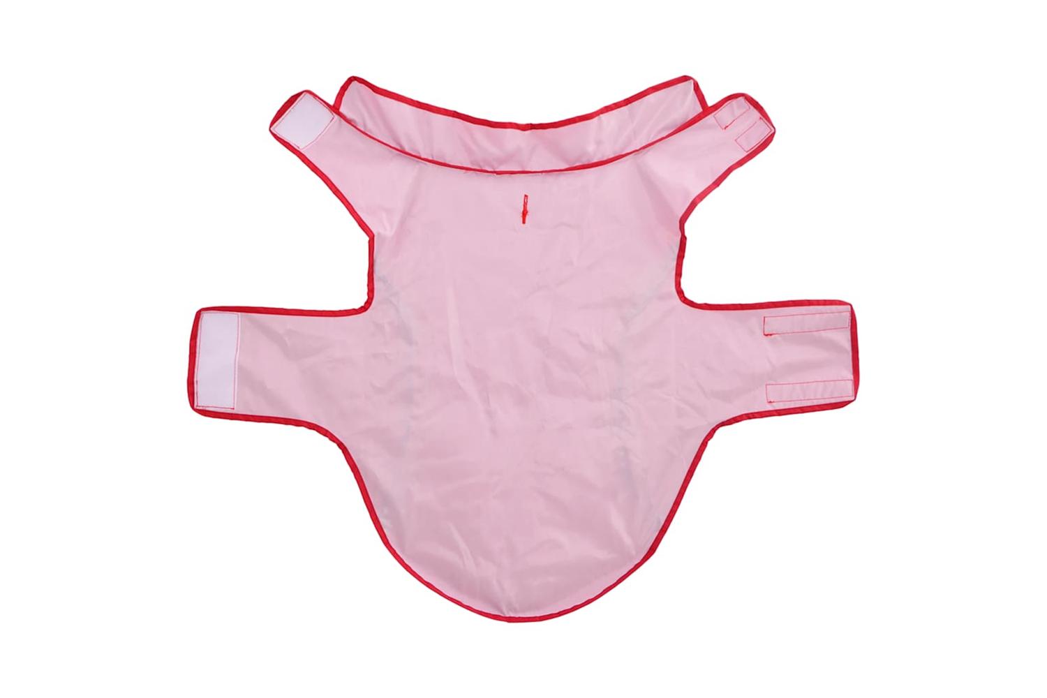 Dog Raincoat With Reflective Strips Polyester Red L-5