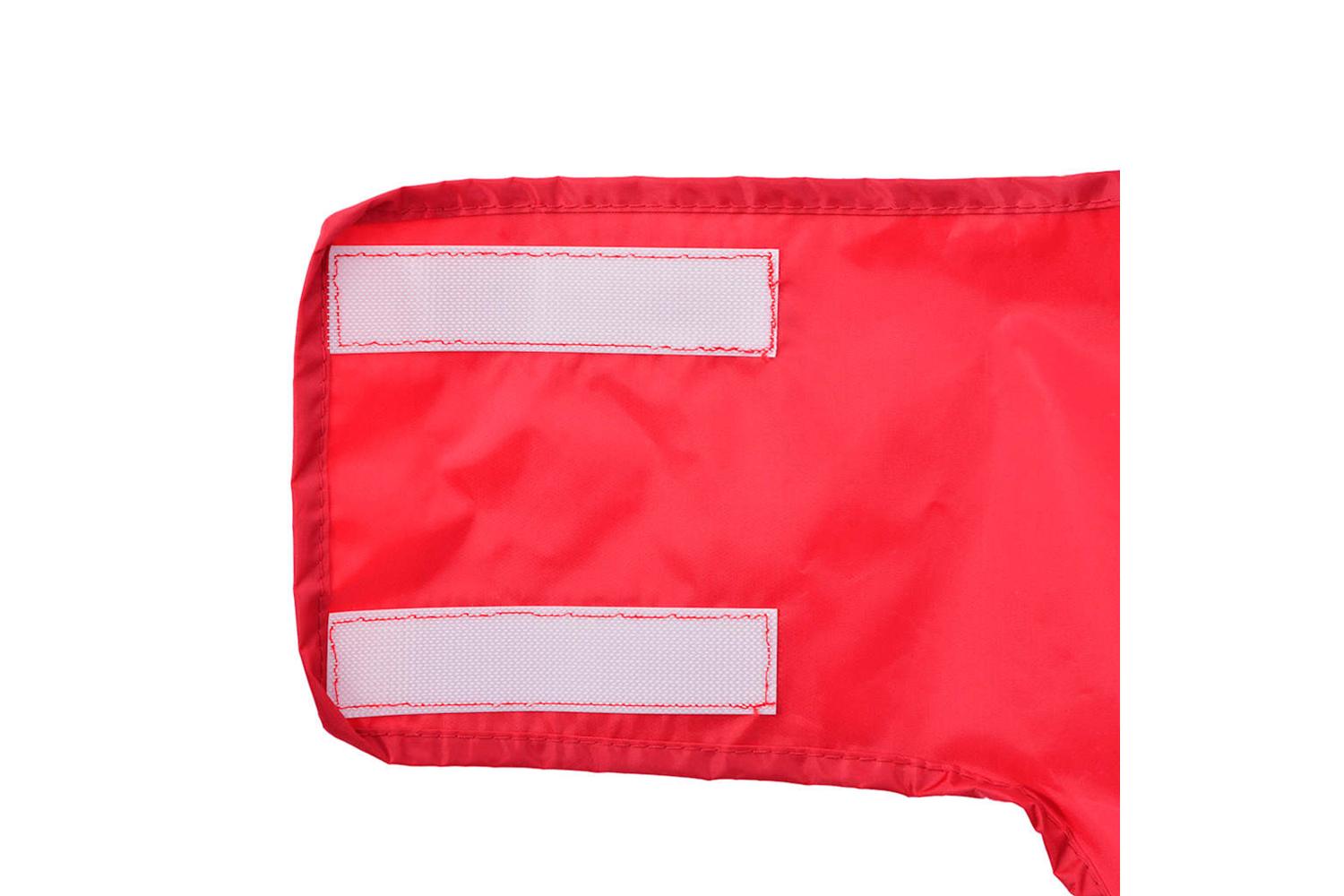 Dog Raincoat With Reflective Strips Polyester Red L-10