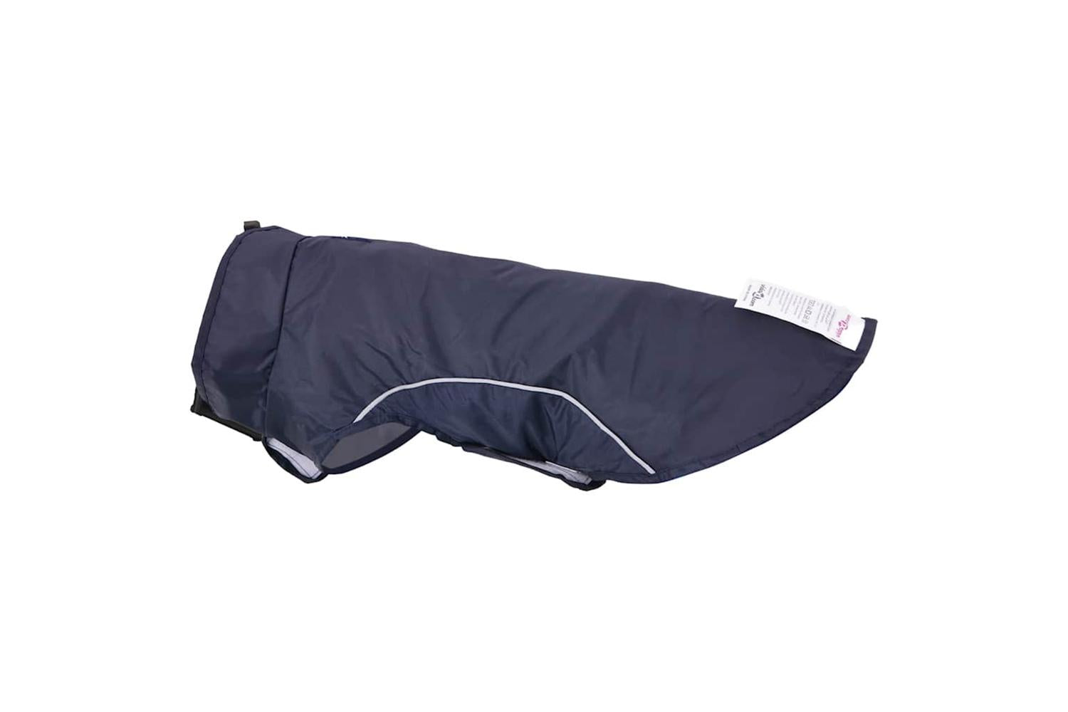 Dog Raincoat With Reflective Strips Polyester Navy Blue Xxs-8