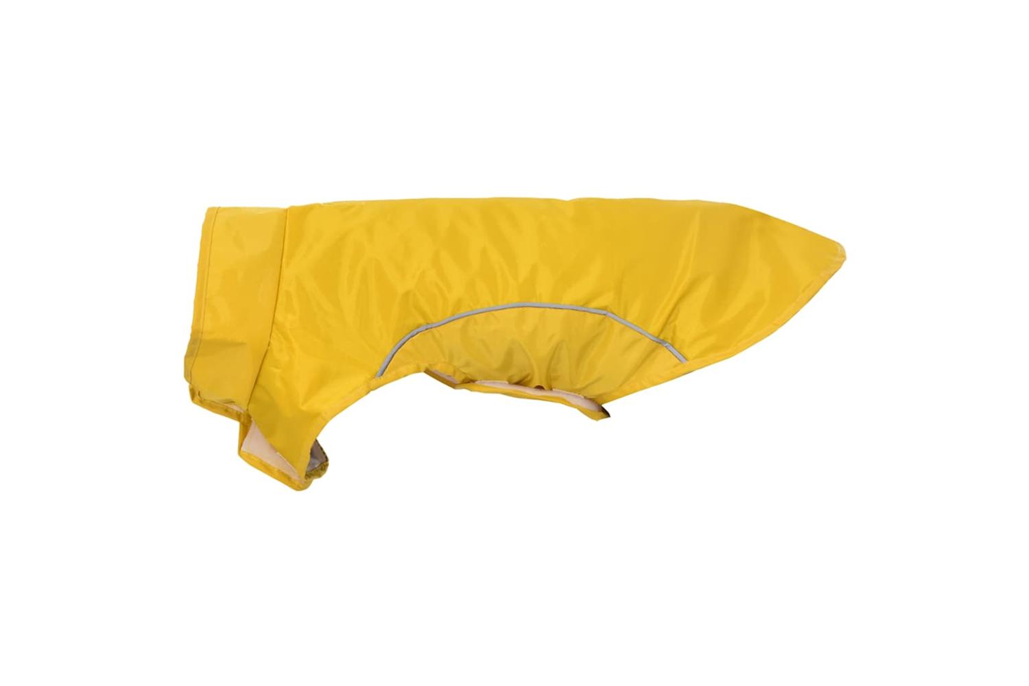 Dog Raincoat With Reflective Strips Polyester Yellow Xxs-6
