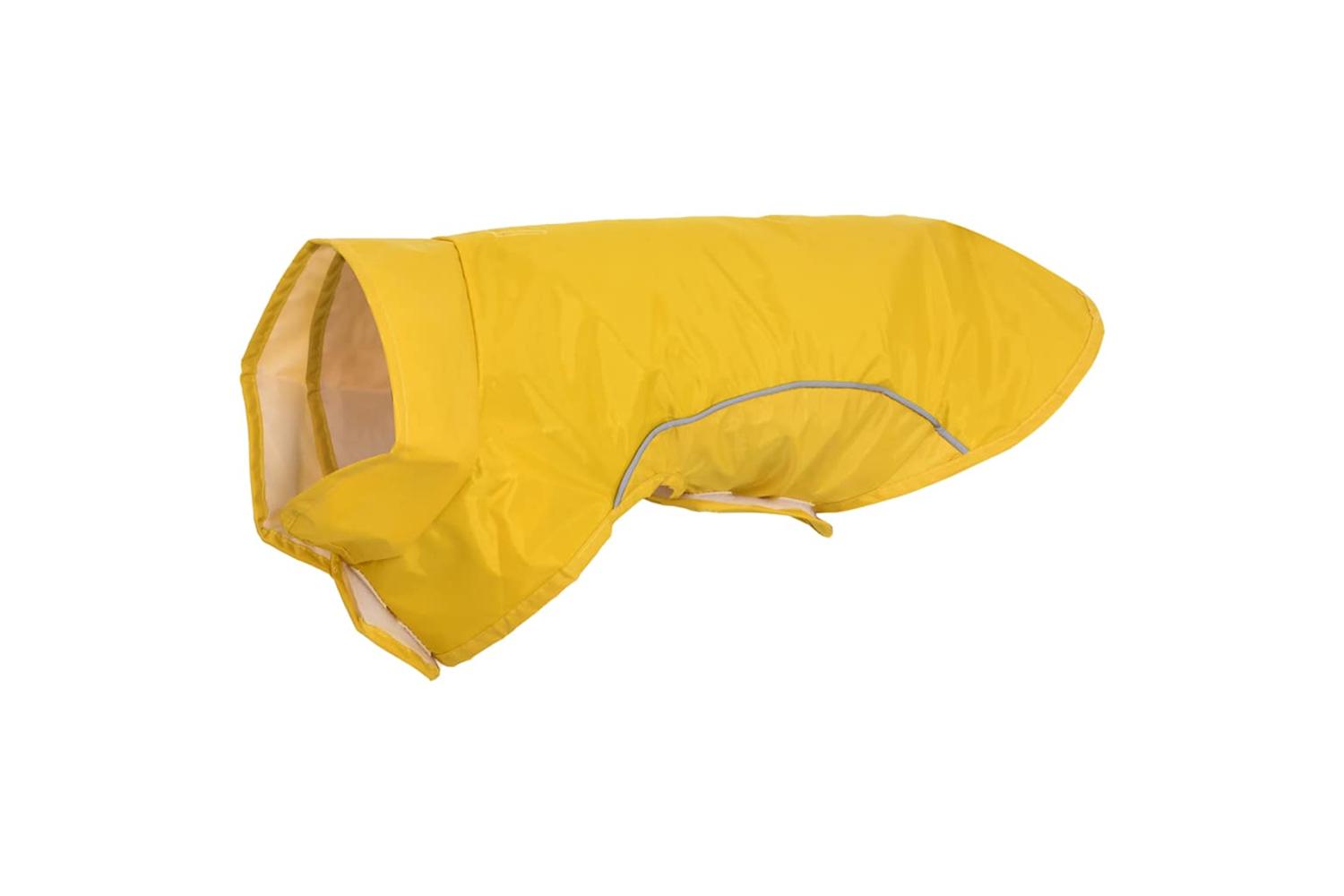 Dog Raincoat With Reflective Strips Polyester Yellow S