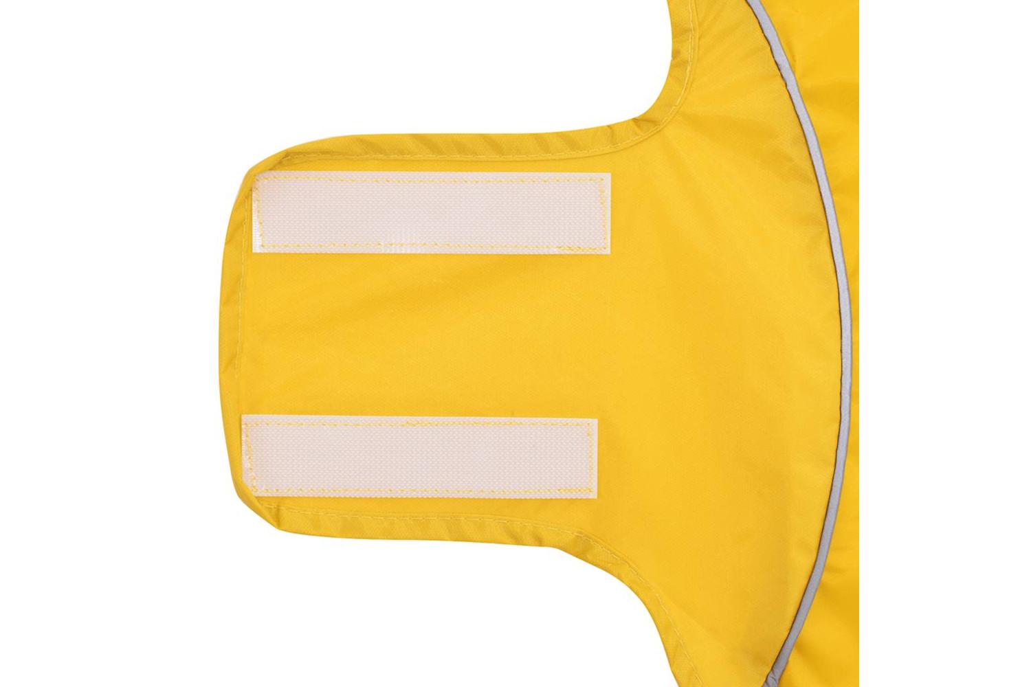 Dog Raincoat With Reflective Strips Polyester Yellow S-10