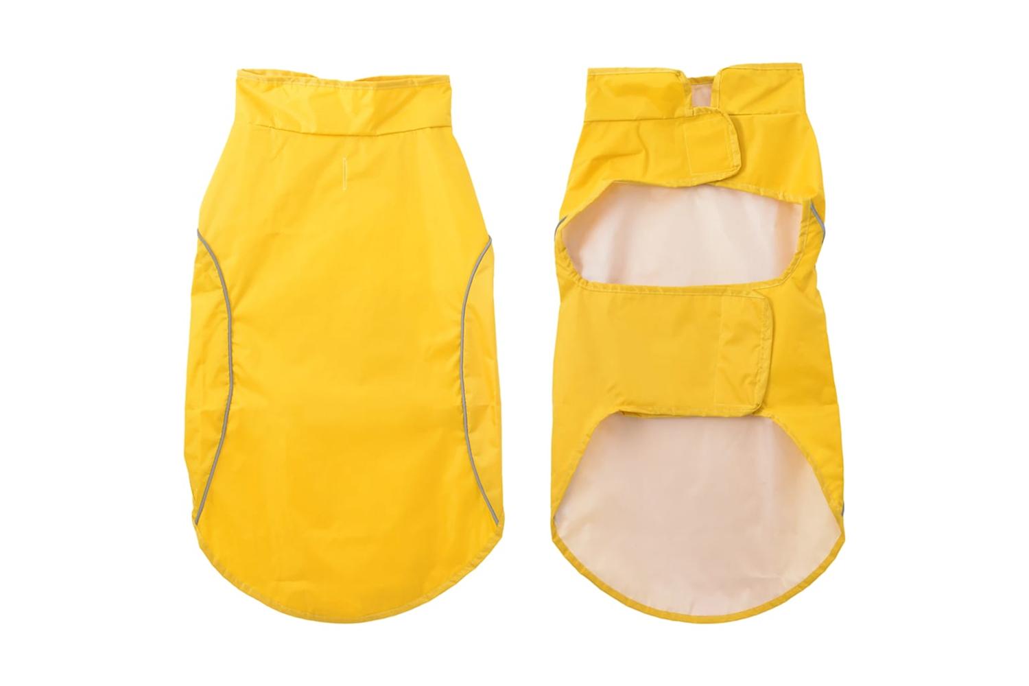 Dog Raincoat With Reflective Strips Polyester Yellow 2xl-3