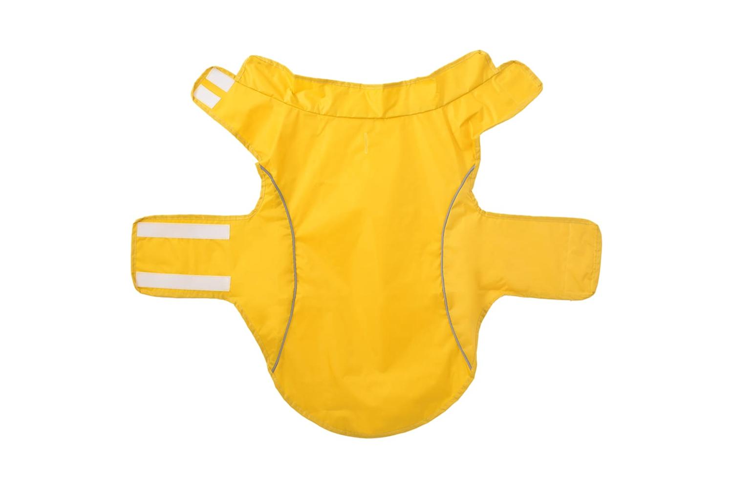 Dog Raincoat With Reflective Strips Polyester Yellow 2xl-4