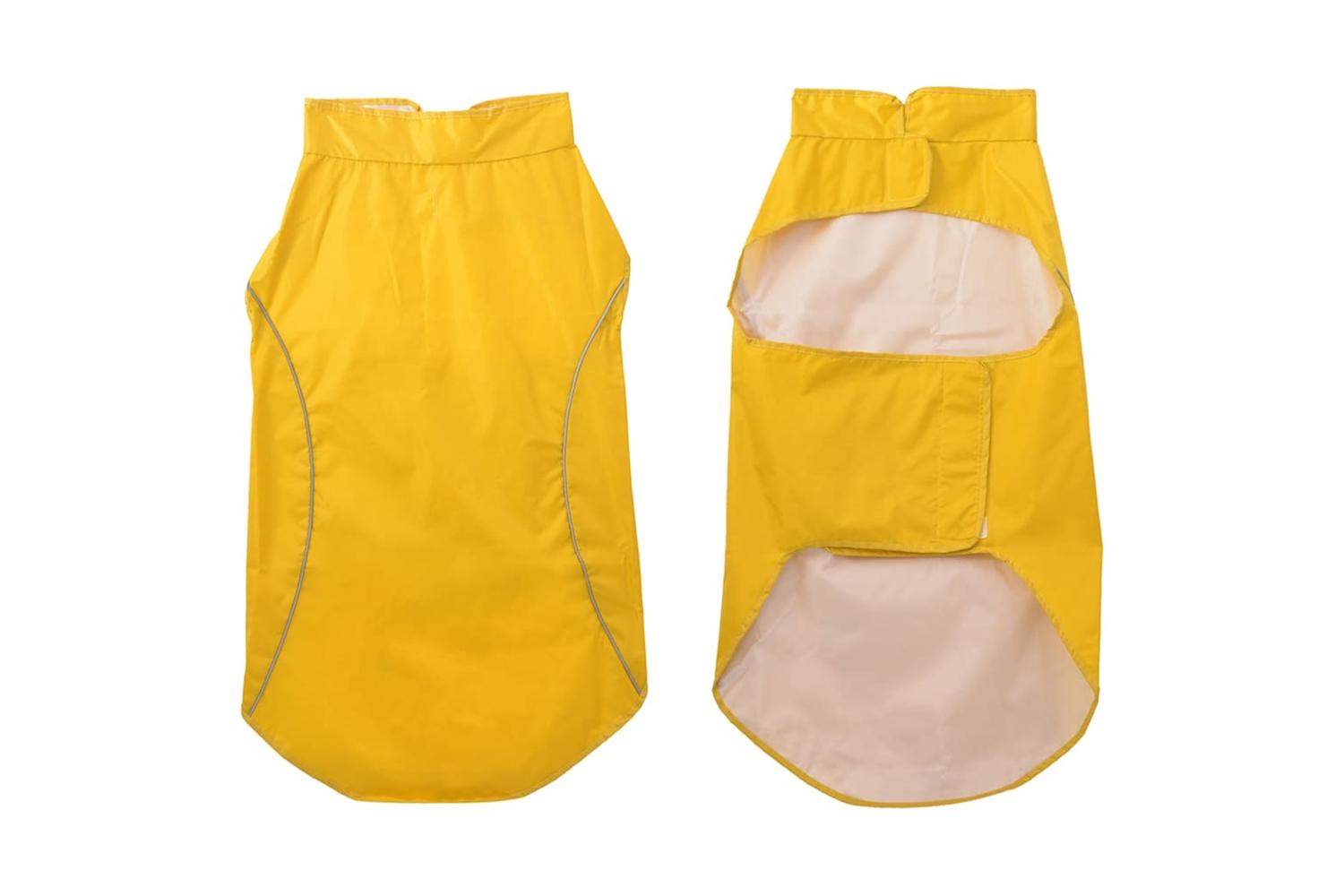 Dog Raincoat With Reflective Strips Polyester Yellow 4xl-3