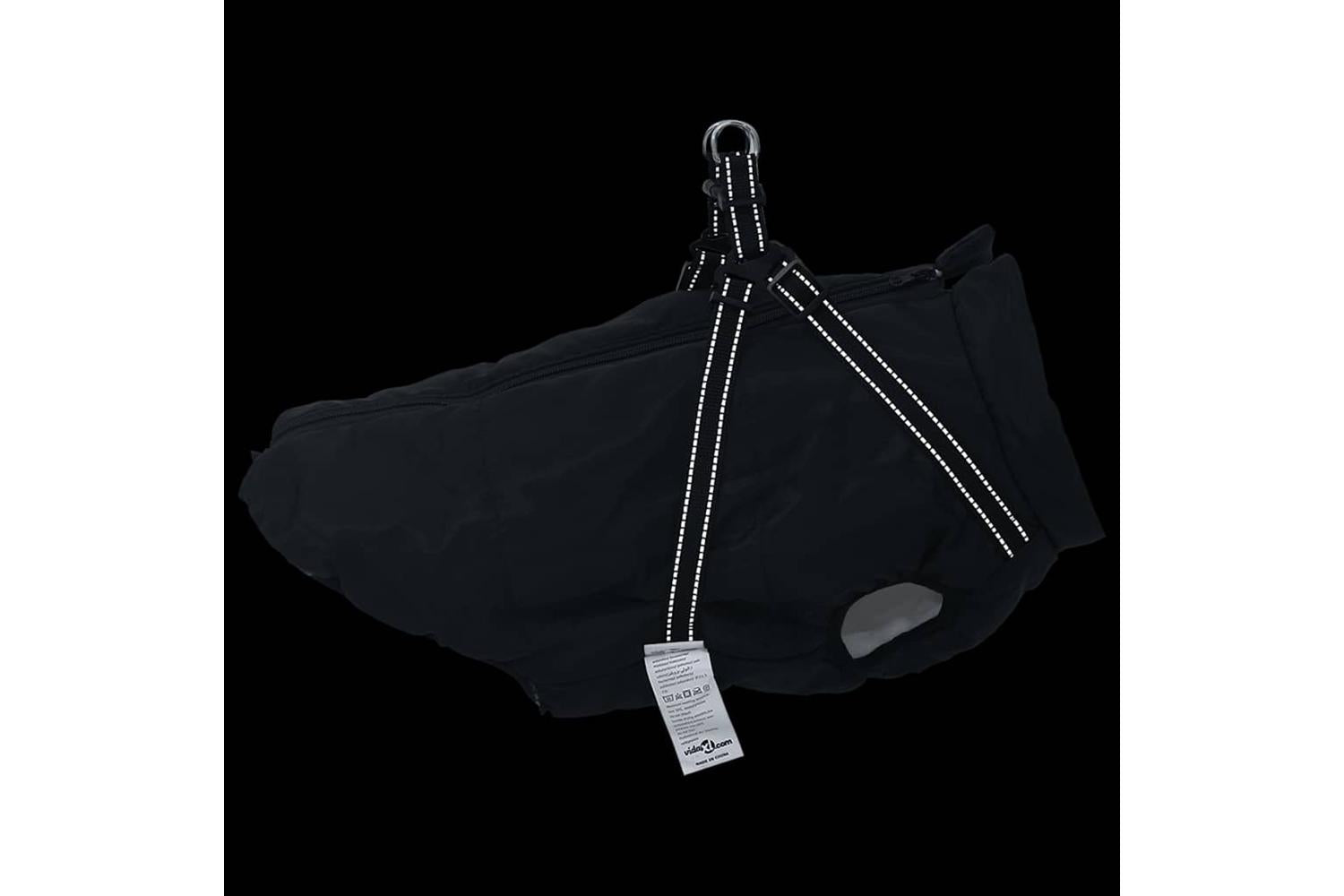 Dog Coat With Harness Waterproof Reflective Black 3xl-6