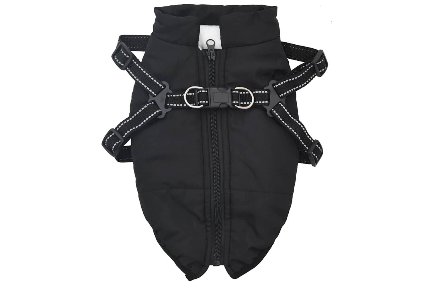 Dog Coat With Harness Waterproof Reflective Black M-2