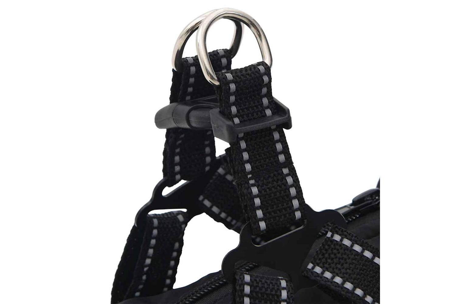 Dog Coat With Harness Waterproof Reflective Black M-9