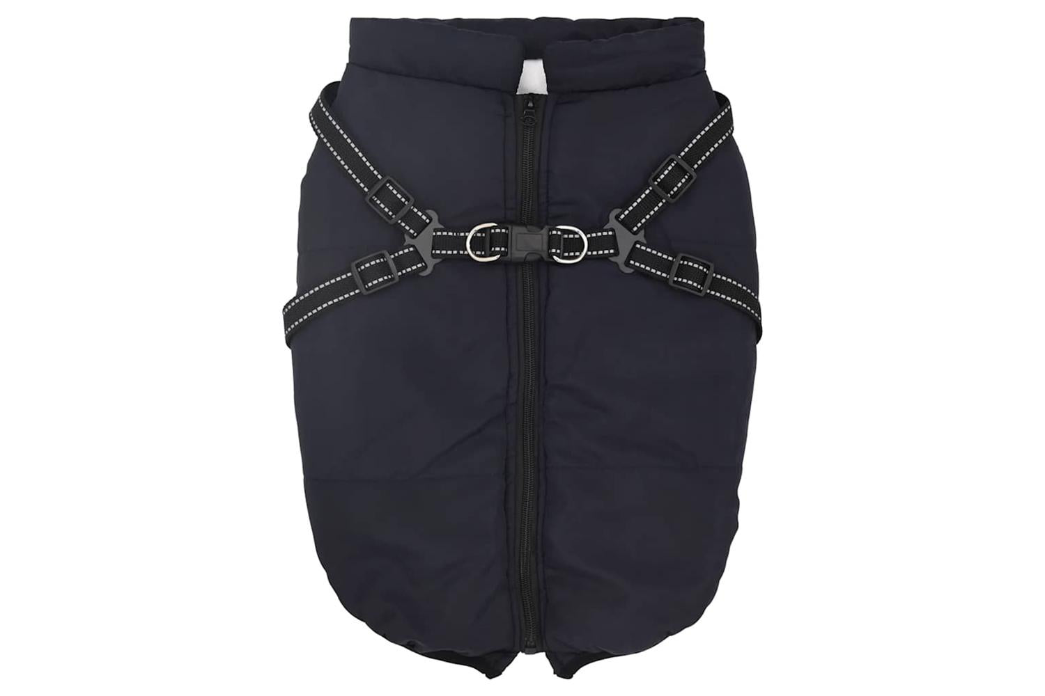Dog Coat With Harness Waterproof Reflective Navy Blue 5xl-2