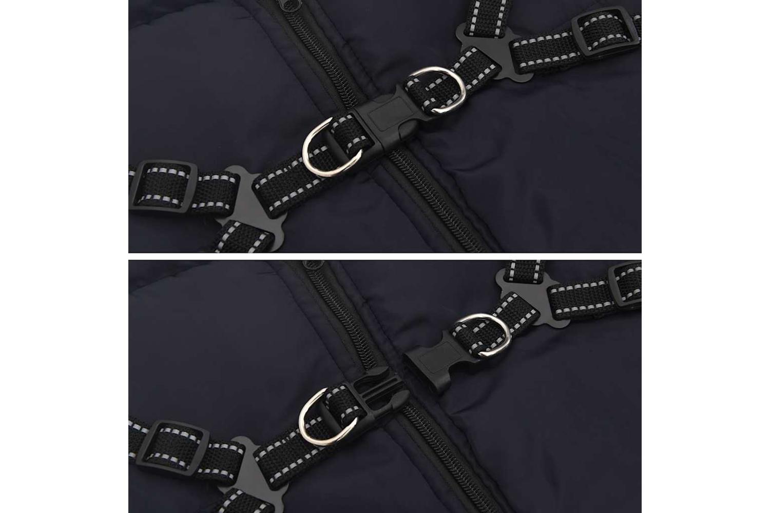 Dog Coat With Harness Waterproof Reflective Navy Blue 5xl-8