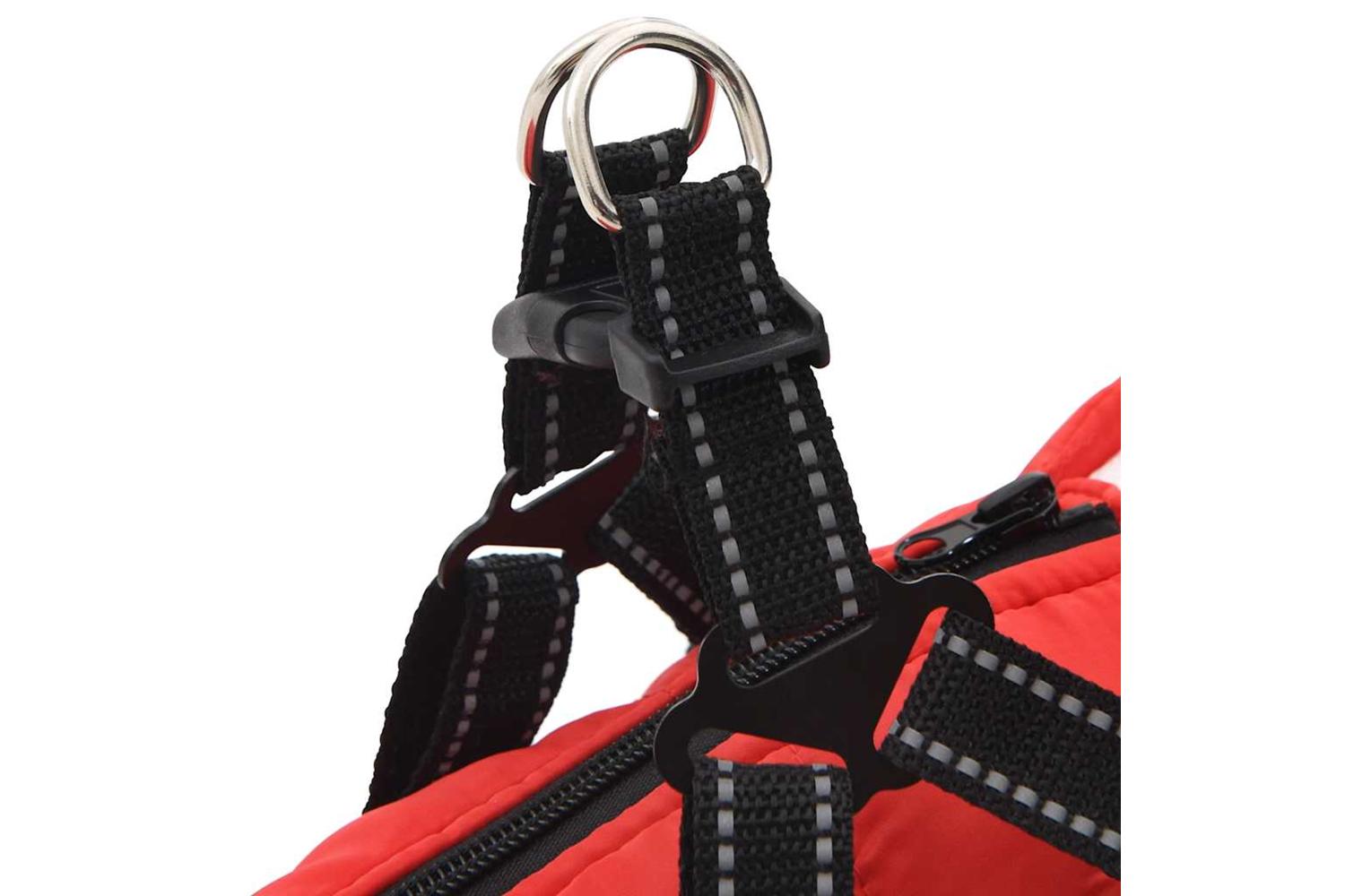 Dog Coat With Harness Waterproof Reflective Red M-8