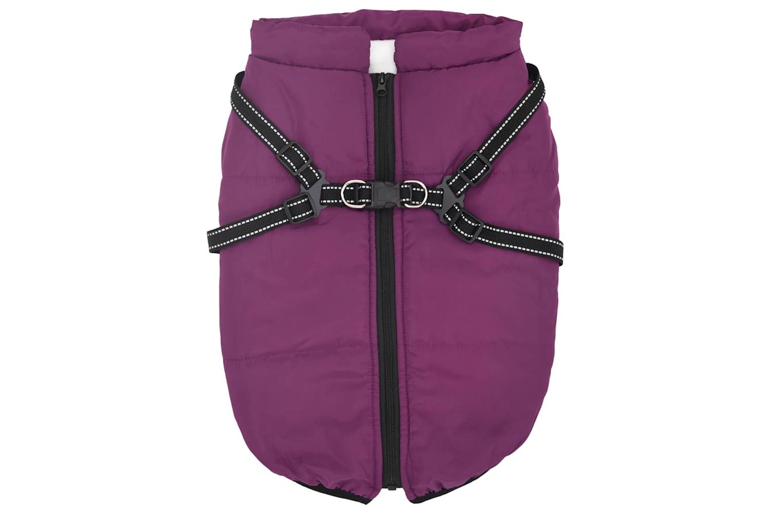 Dog Coat With Harness Waterproof Reflective Purple 6xl-2