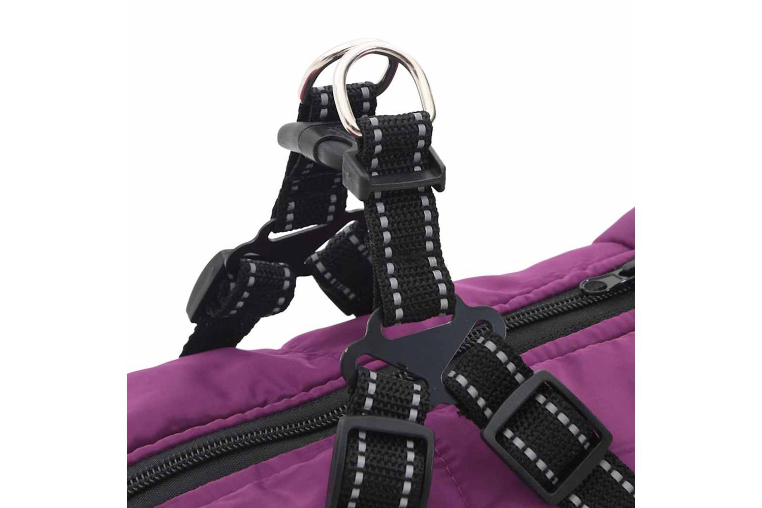 Dog Coat With Harness Waterproof Reflective Purple 6xl-9