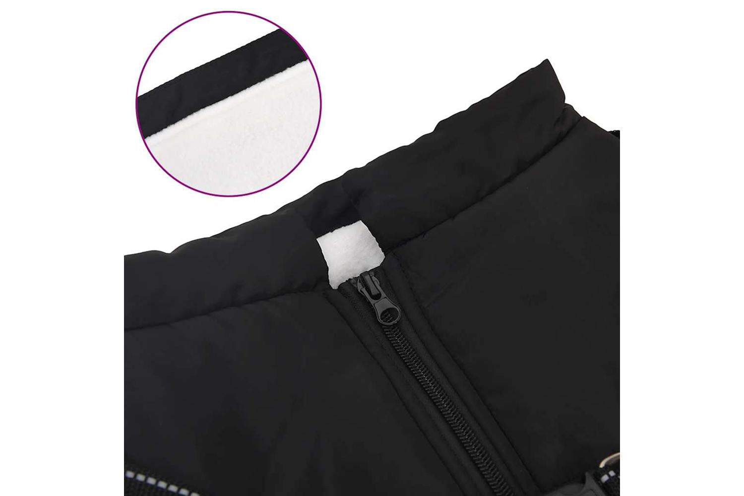 Dog Coat With Harness Waterproof Reflective Black 5xl-7
