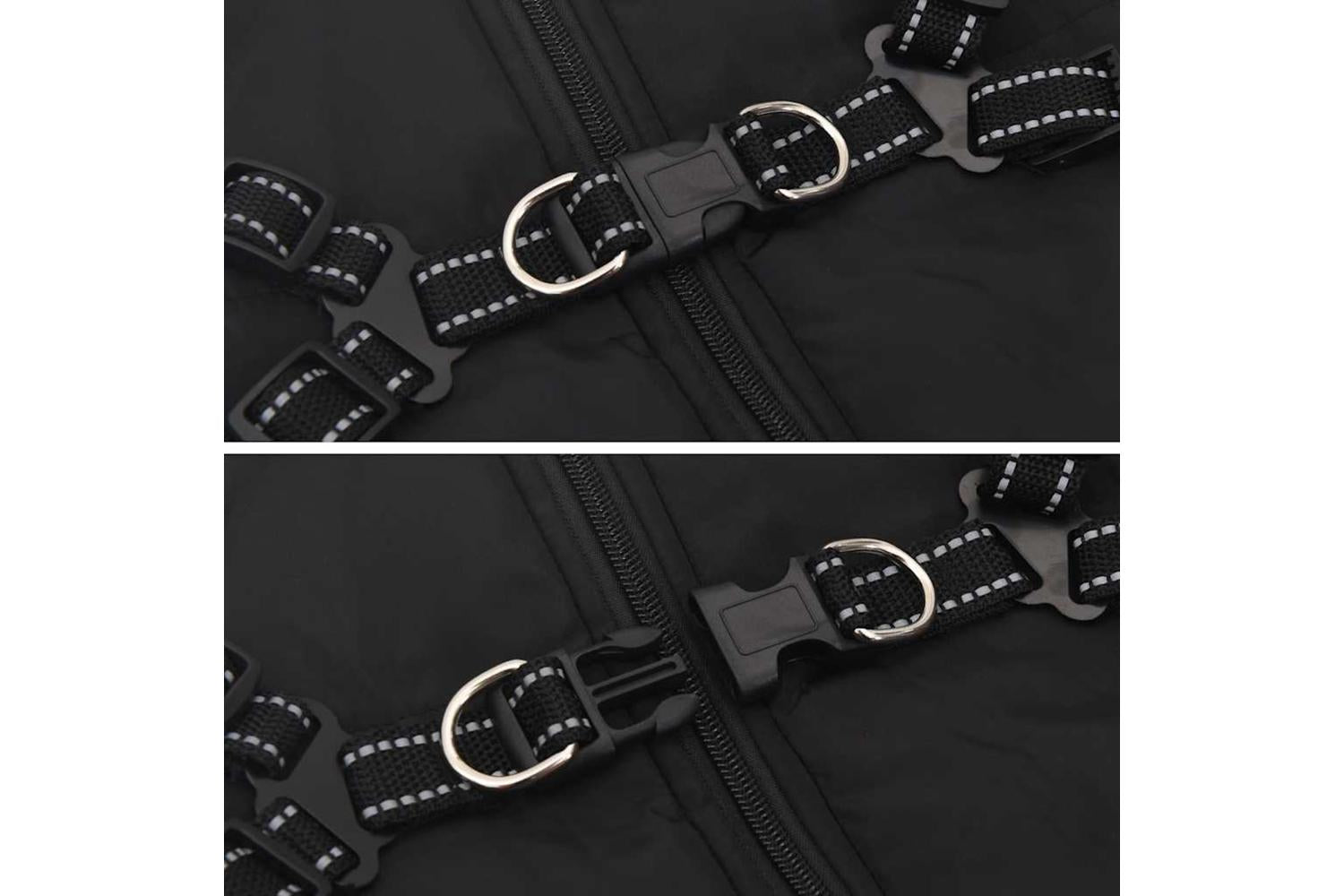 Dog Coat With Harness Waterproof Reflective Black 5xl-8