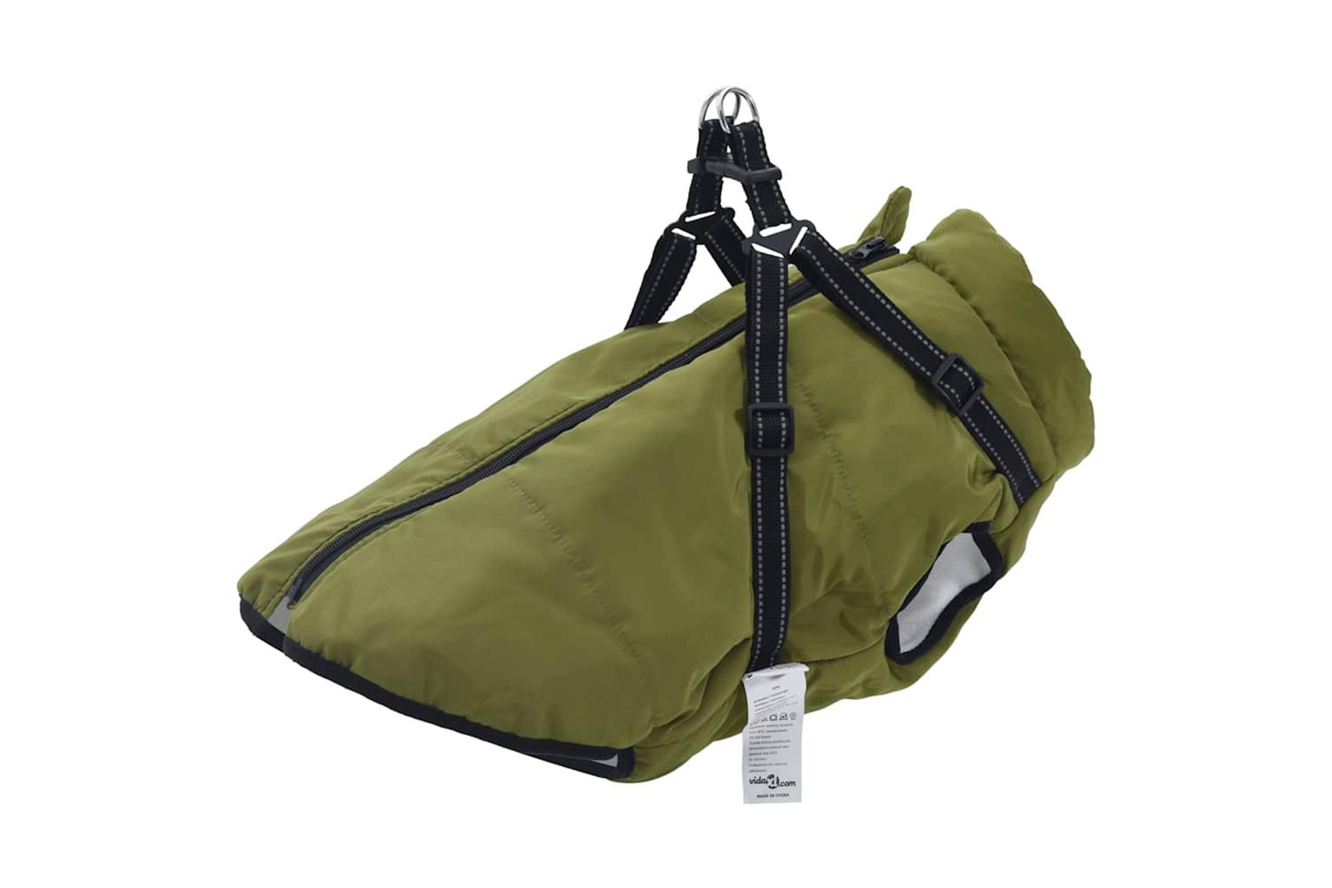 Dog Coat With Harness Waterproof Reflective Army Green 5xl