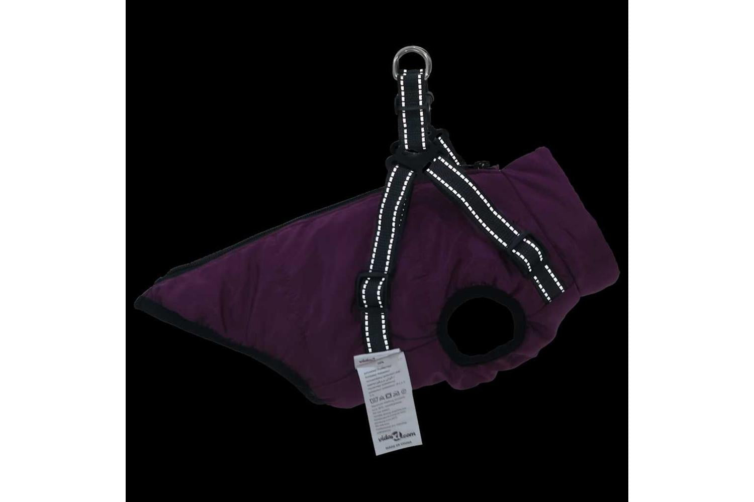 Dog Coat With Harness Waterproof Reflective Purple L-6