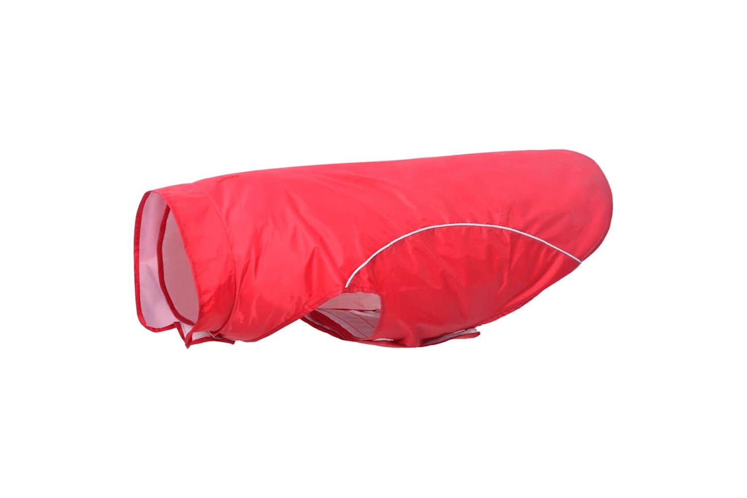 Dog Raincoat With Reflective Strips Polyester Red 3xl