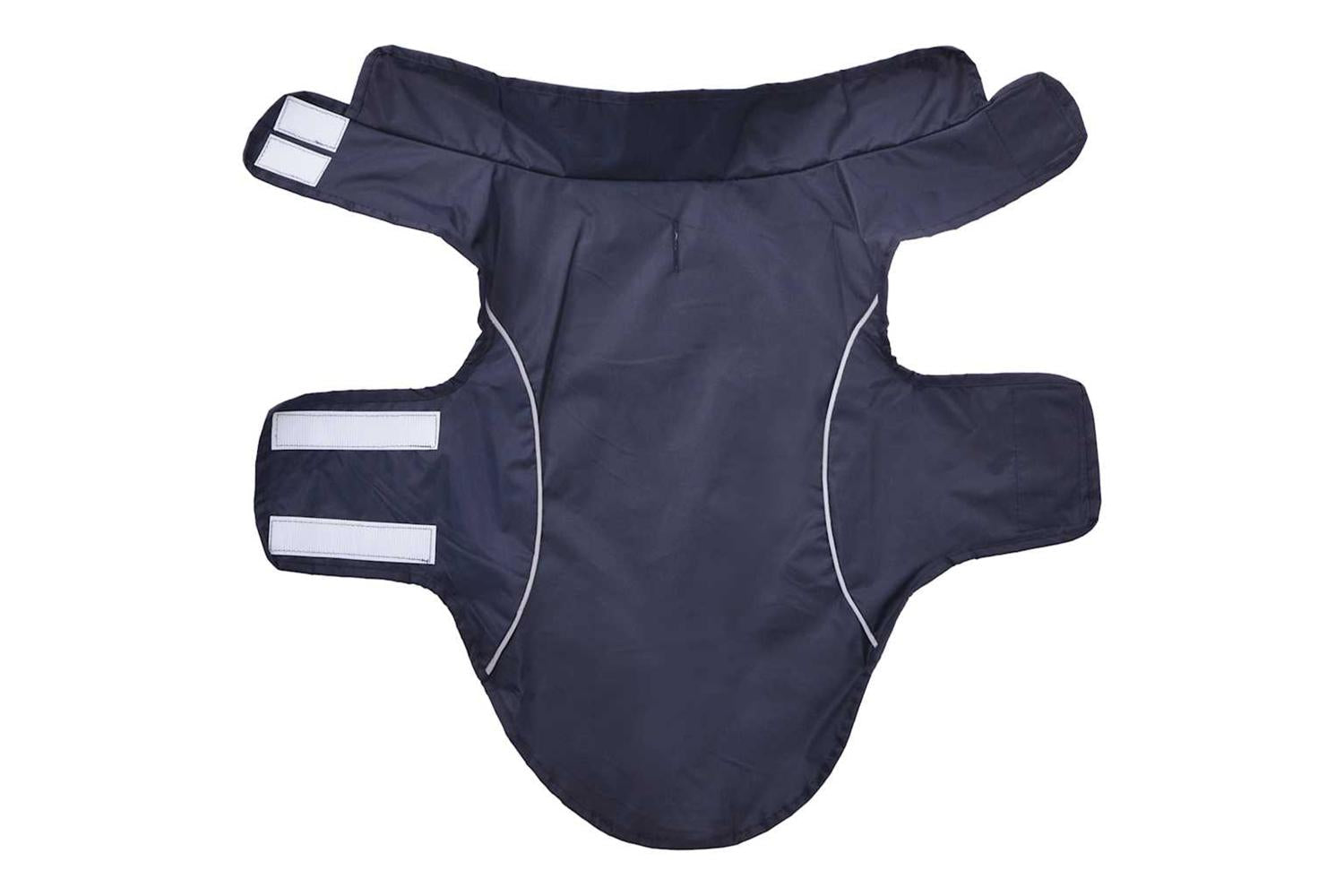 Dog Raincoat With Reflective Strips Polyester Navy Blue S-4