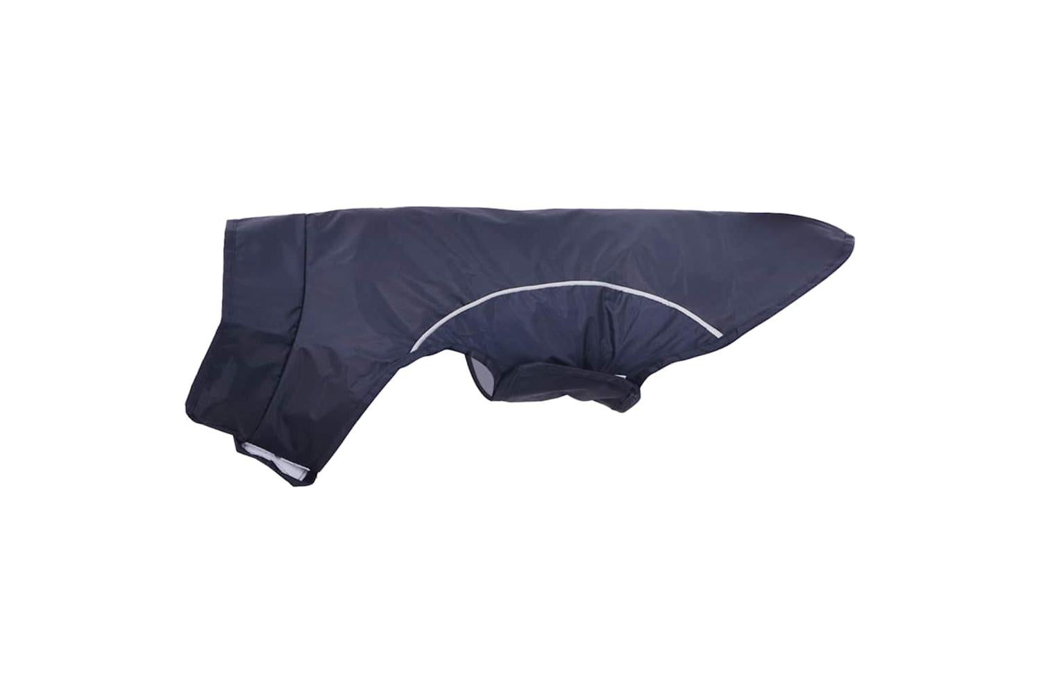 Dog Raincoat With Reflective Strips Polyester Navy Blue S-6