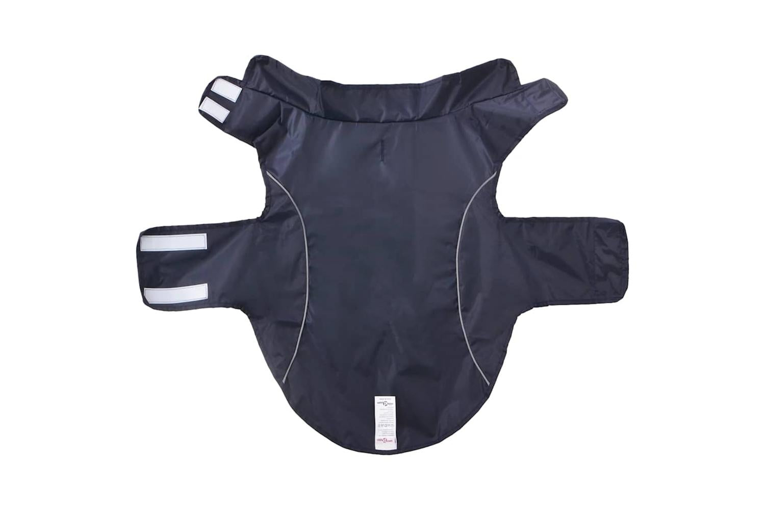 Dog Raincoat With Reflective Strips Polyester Navy Blue L-4
