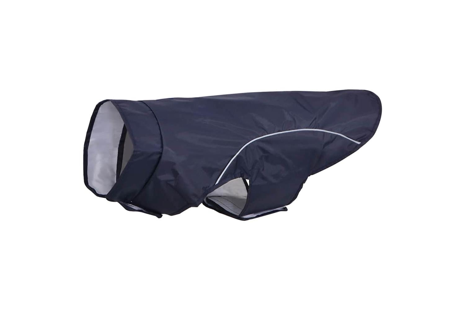 Dog Raincoat With Reflective Strips Polyester Navy Blue 2xl
