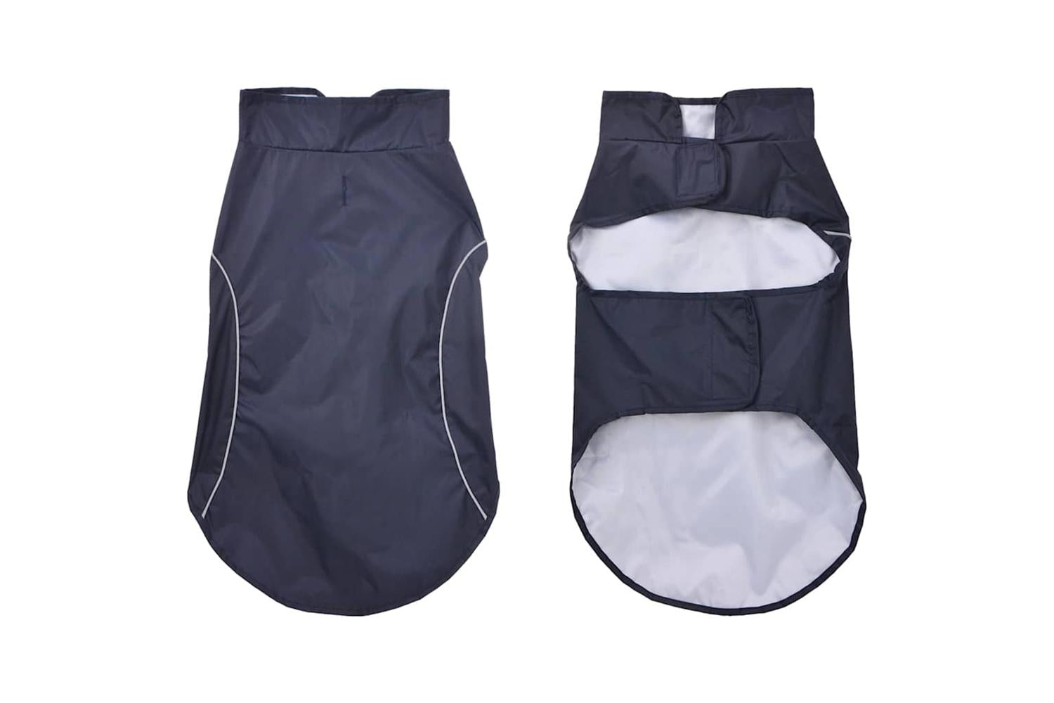 Dog Raincoat With Reflective Strips Polyester Navy Blue 2xl-3