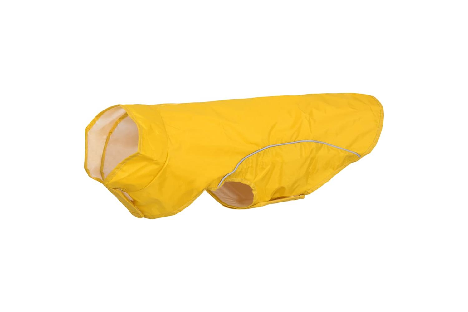 Dog Raincoat With Reflective Strips Polyester Yellow L