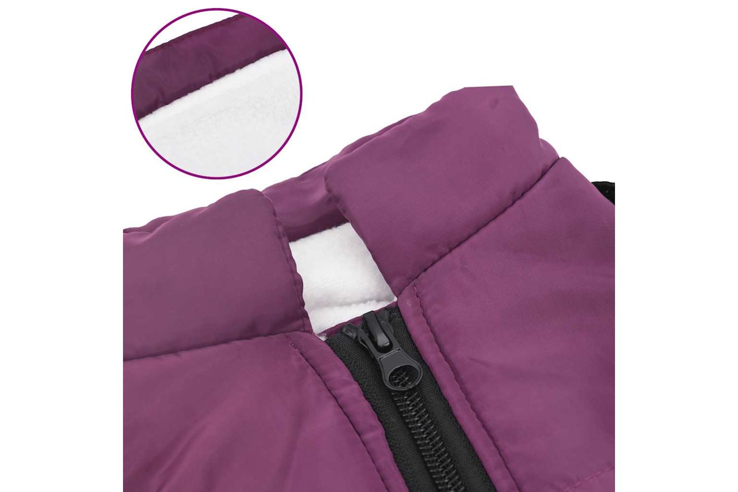 Dog Coat With Harness Waterproof Reflective Purple 2xl-7