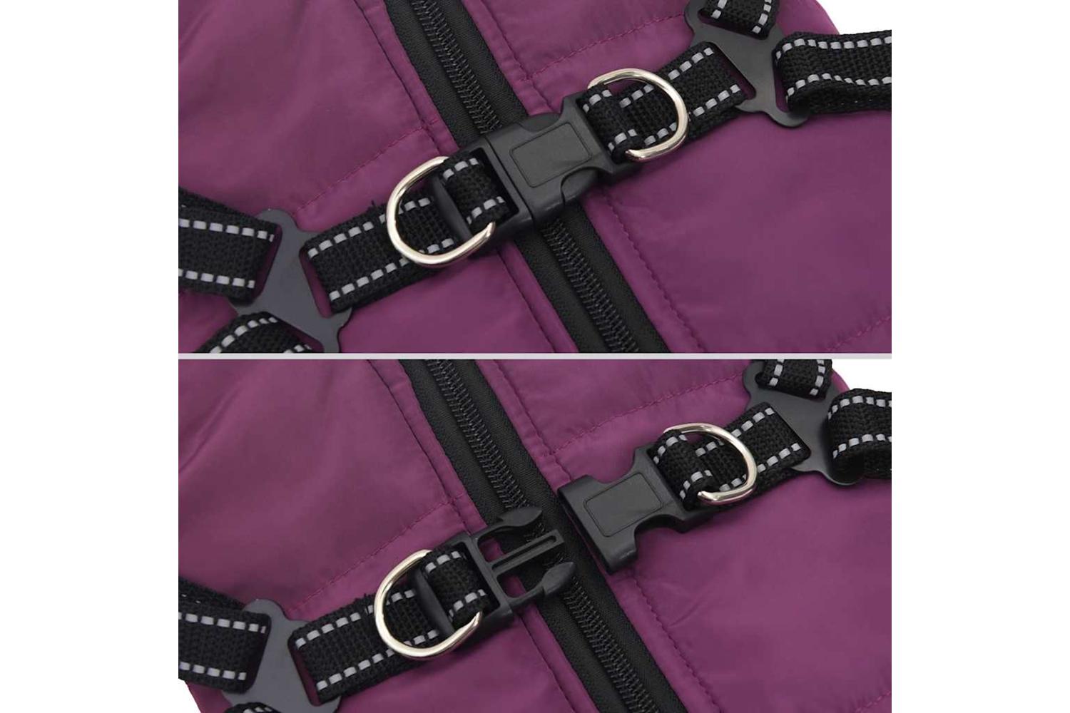 Dog Coat With Harness Waterproof Reflective Purple 2xl-8
