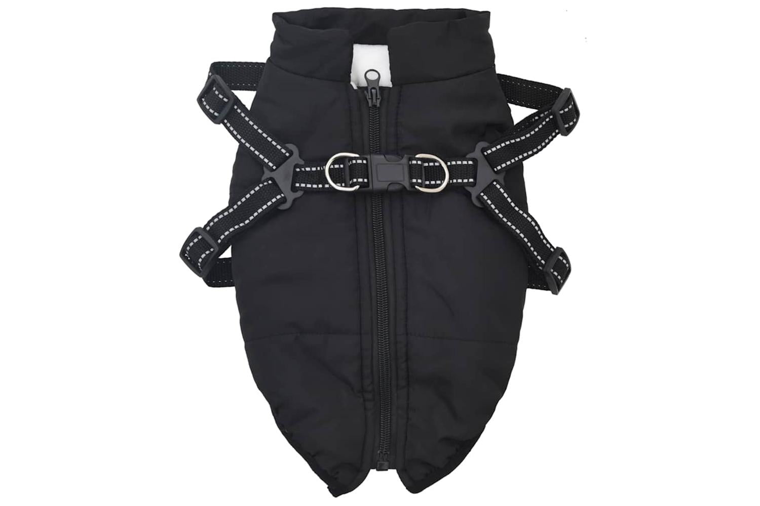 Dog Coat With Harness Waterproof Reflective Black S-2