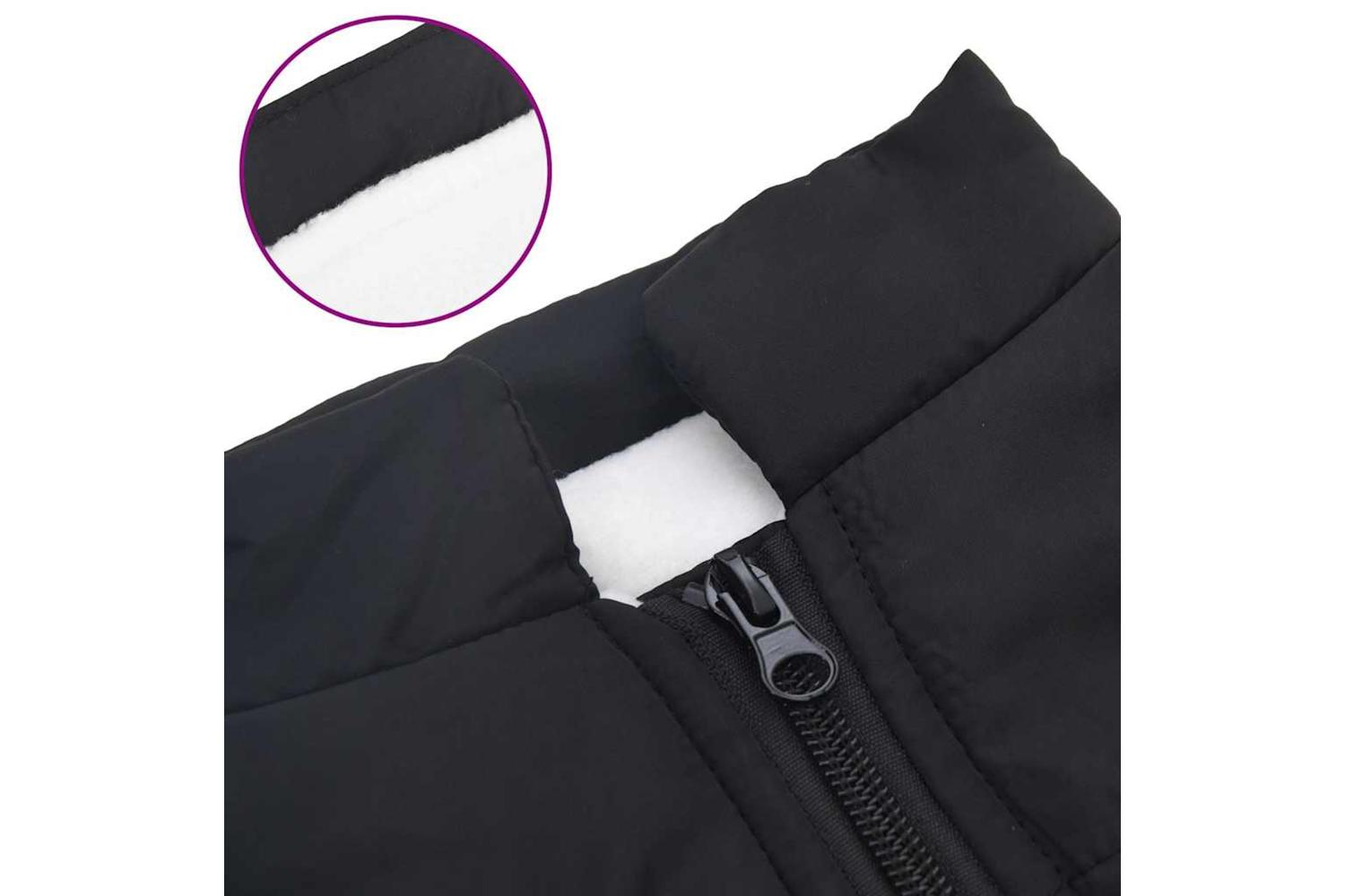 Dog Coat With Harness Waterproof Reflective Black S-7
