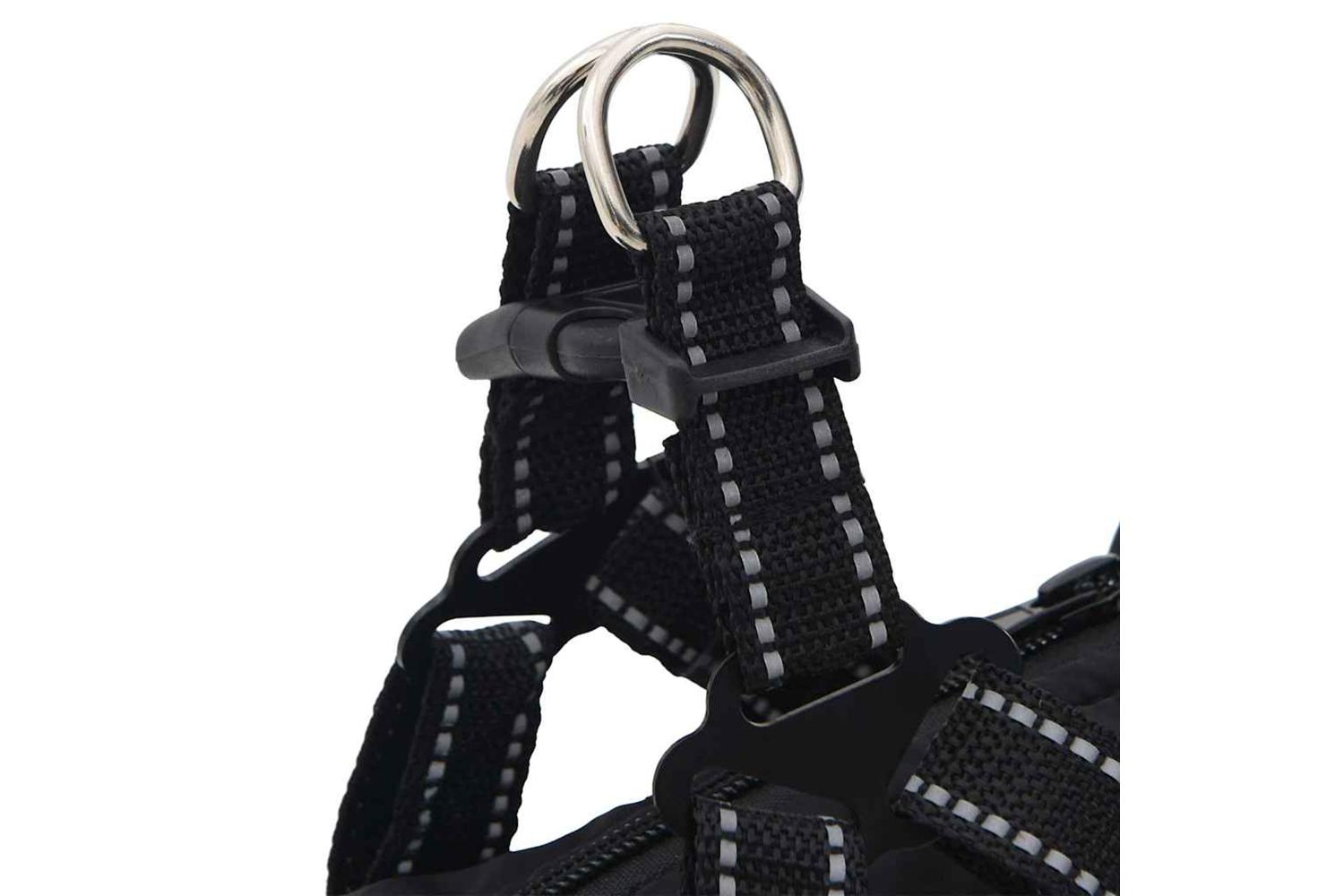 Dog Coat With Harness Waterproof Reflective Black S-9