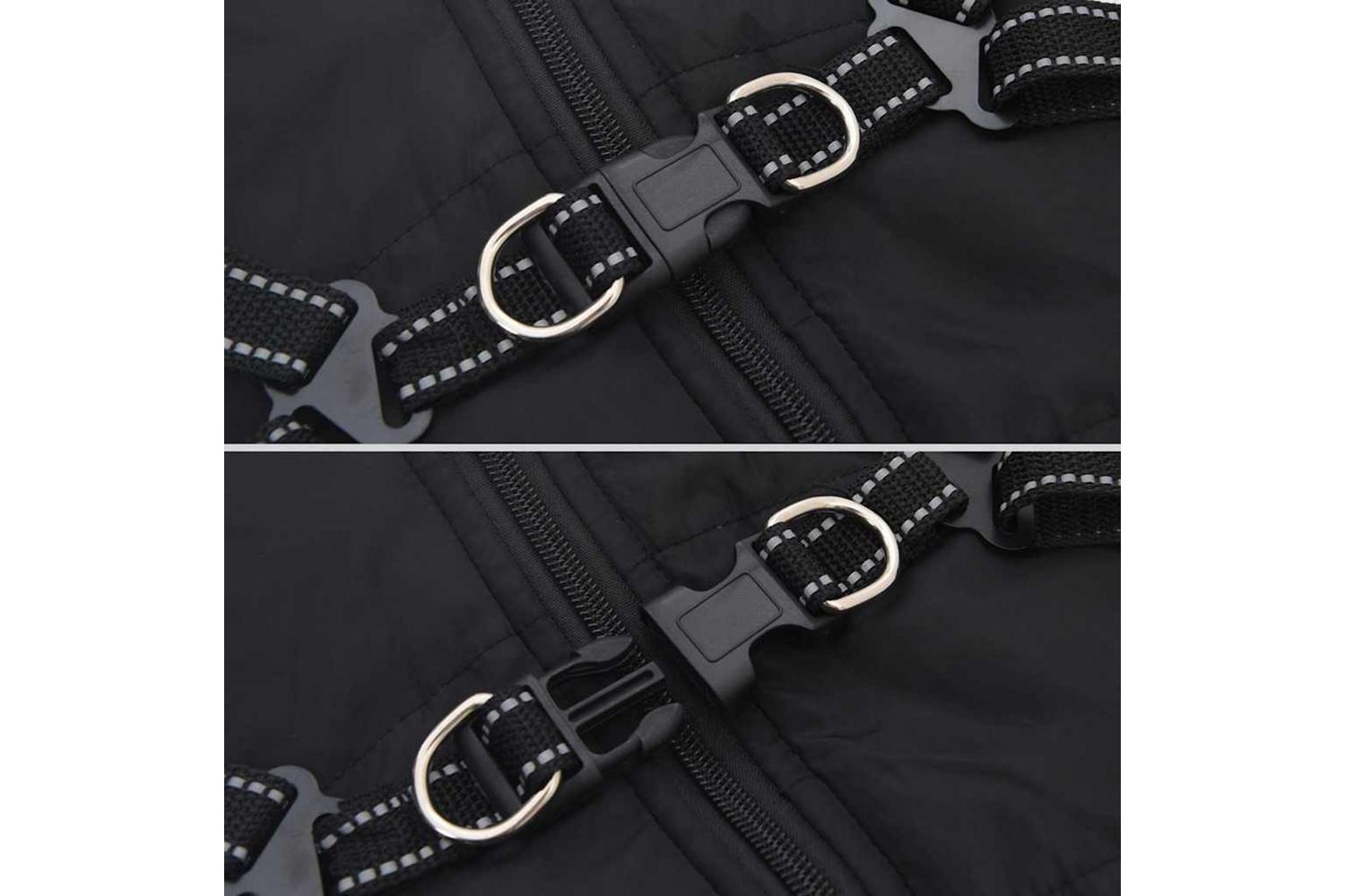 Dog Coat With Harness Waterproof Reflective Black 2xl-8