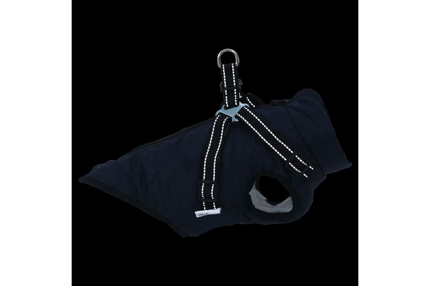 Dog Coat With Harness Waterproof Reflective Navy Blue S-6