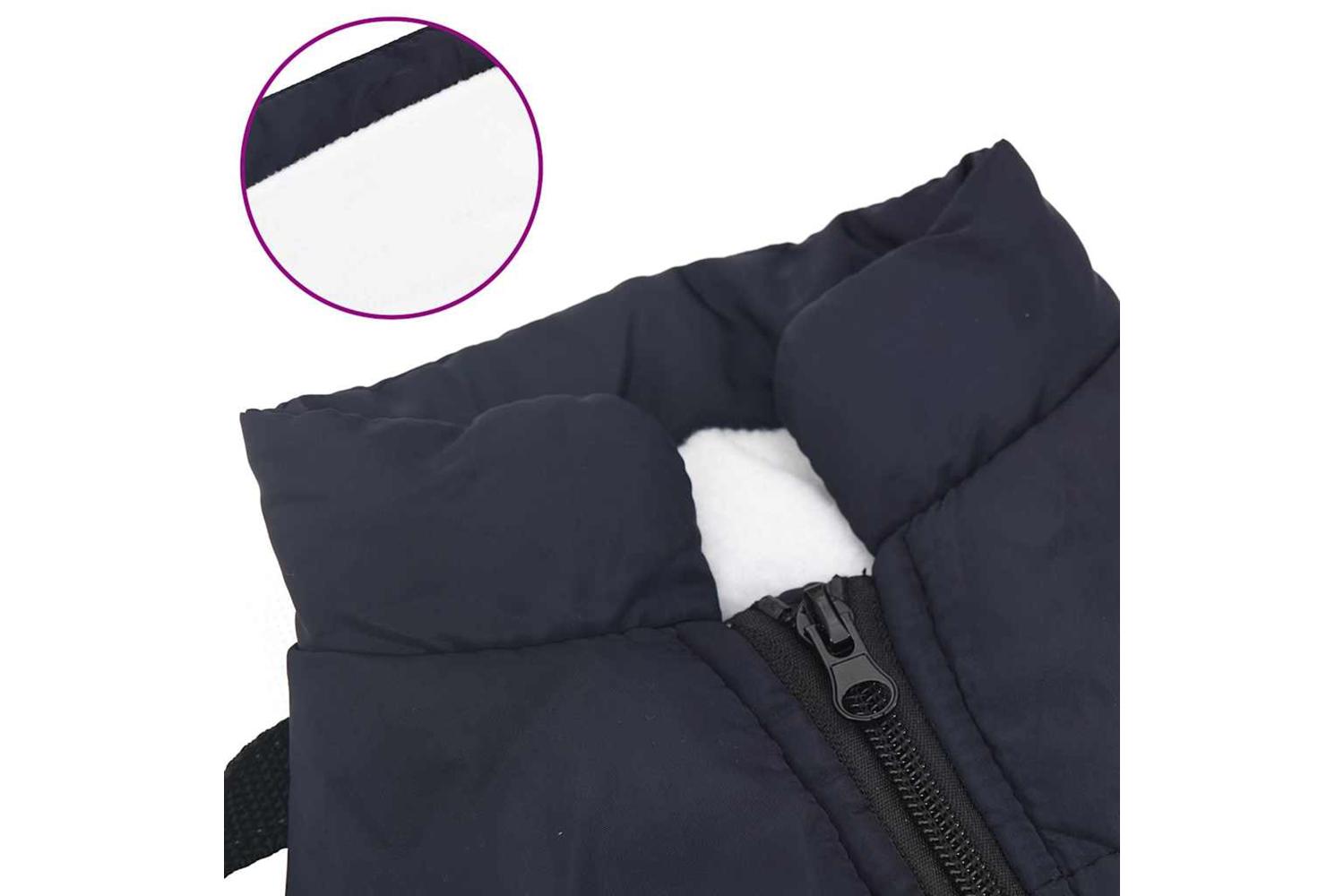 Dog Coat With Harness Waterproof Reflective Navy Blue S-7