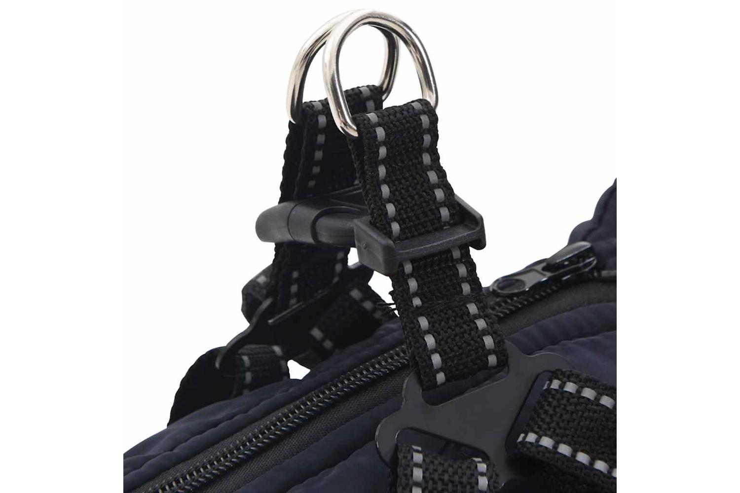 Dog Coat With Harness Waterproof Reflective Navy Blue S-9