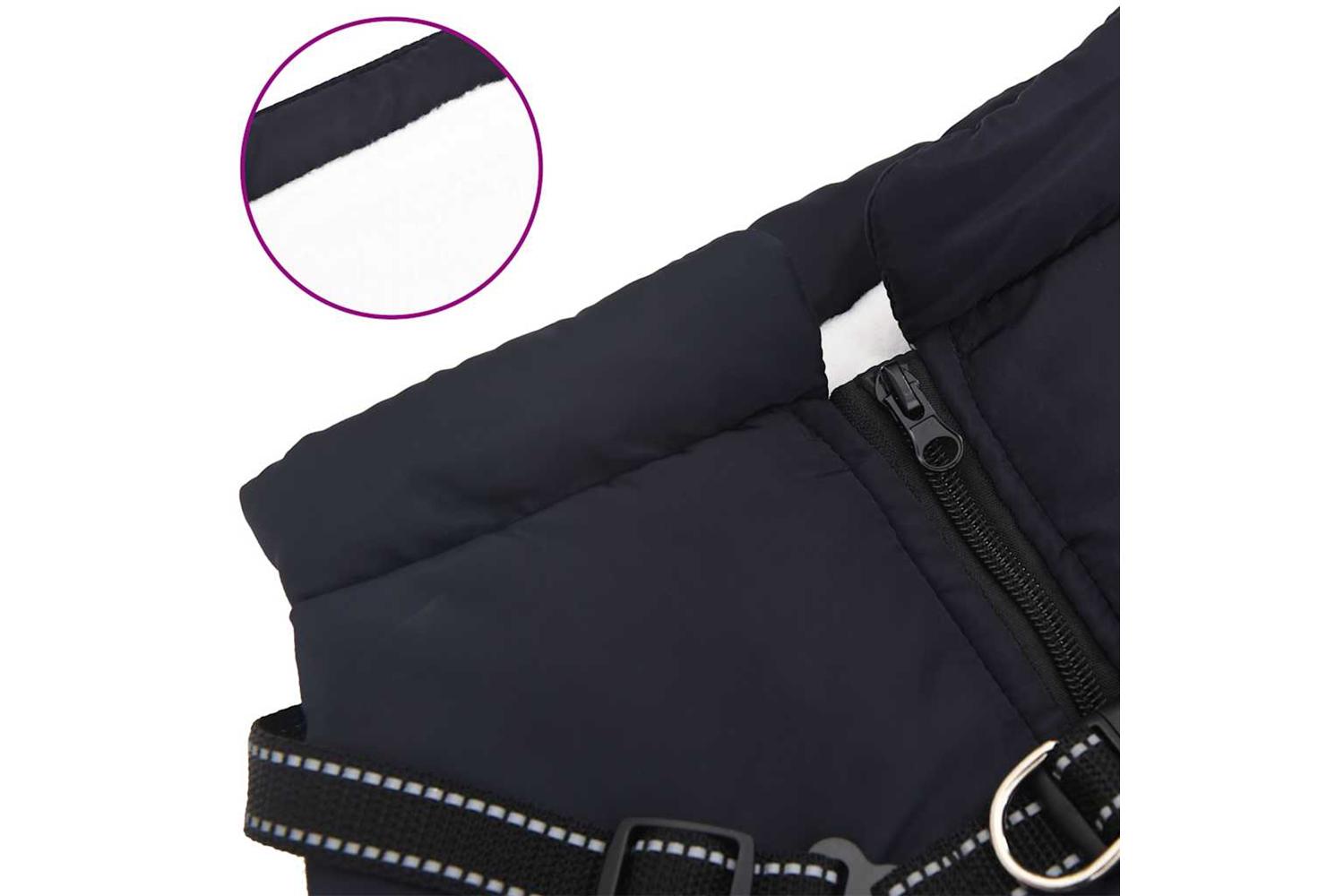 Dog Coat With Harness Waterproof Reflective Navy Blue 3xl-7