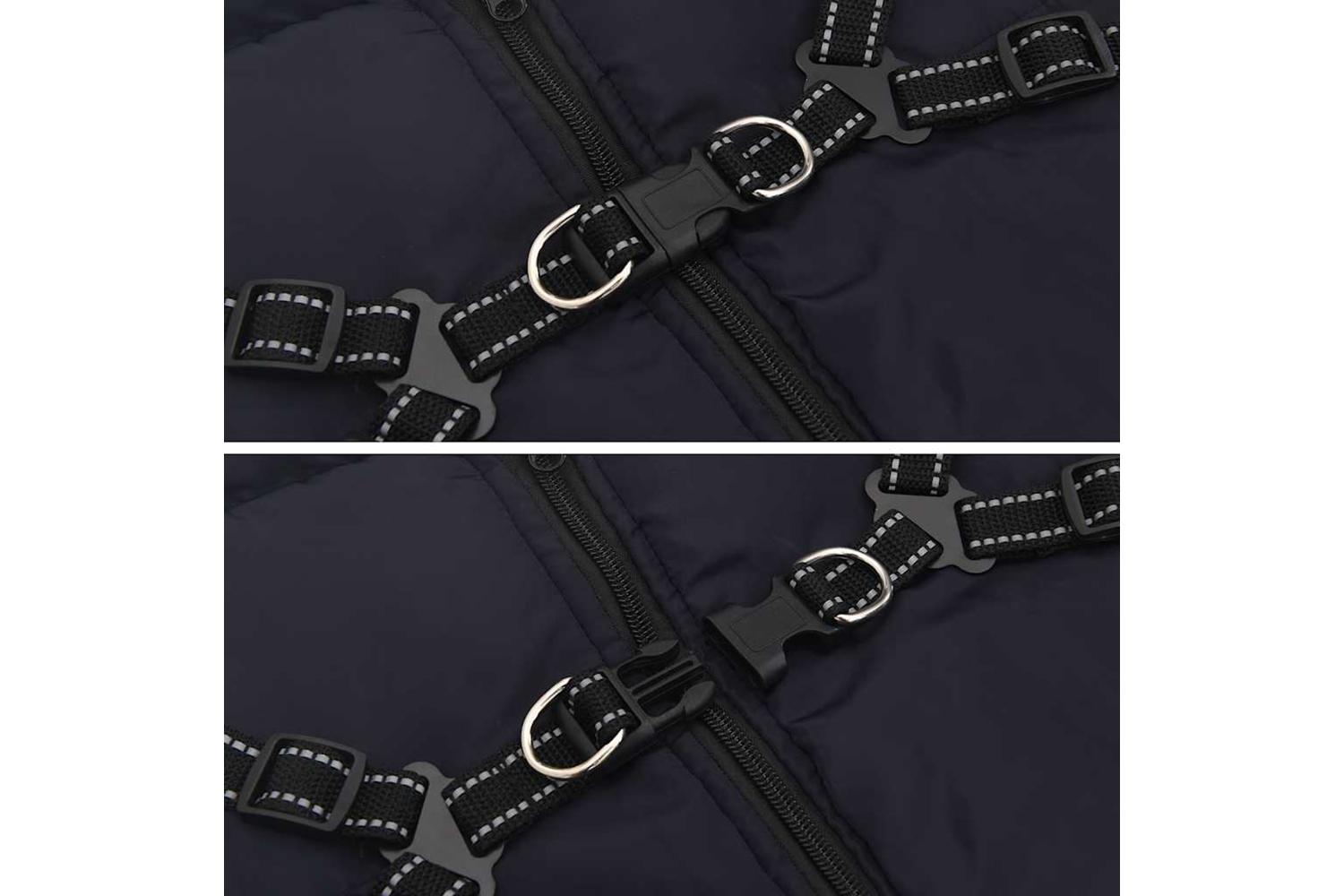 Dog Coat With Harness Waterproof Reflective Navy Blue 3xl-8