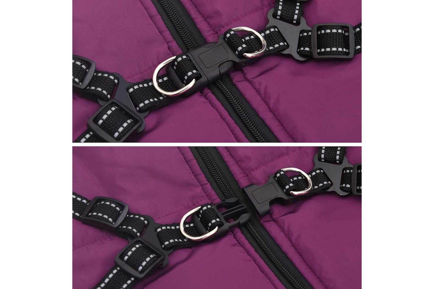 Dog Coat With Harness Waterproof Reflective Purple 4xl-8