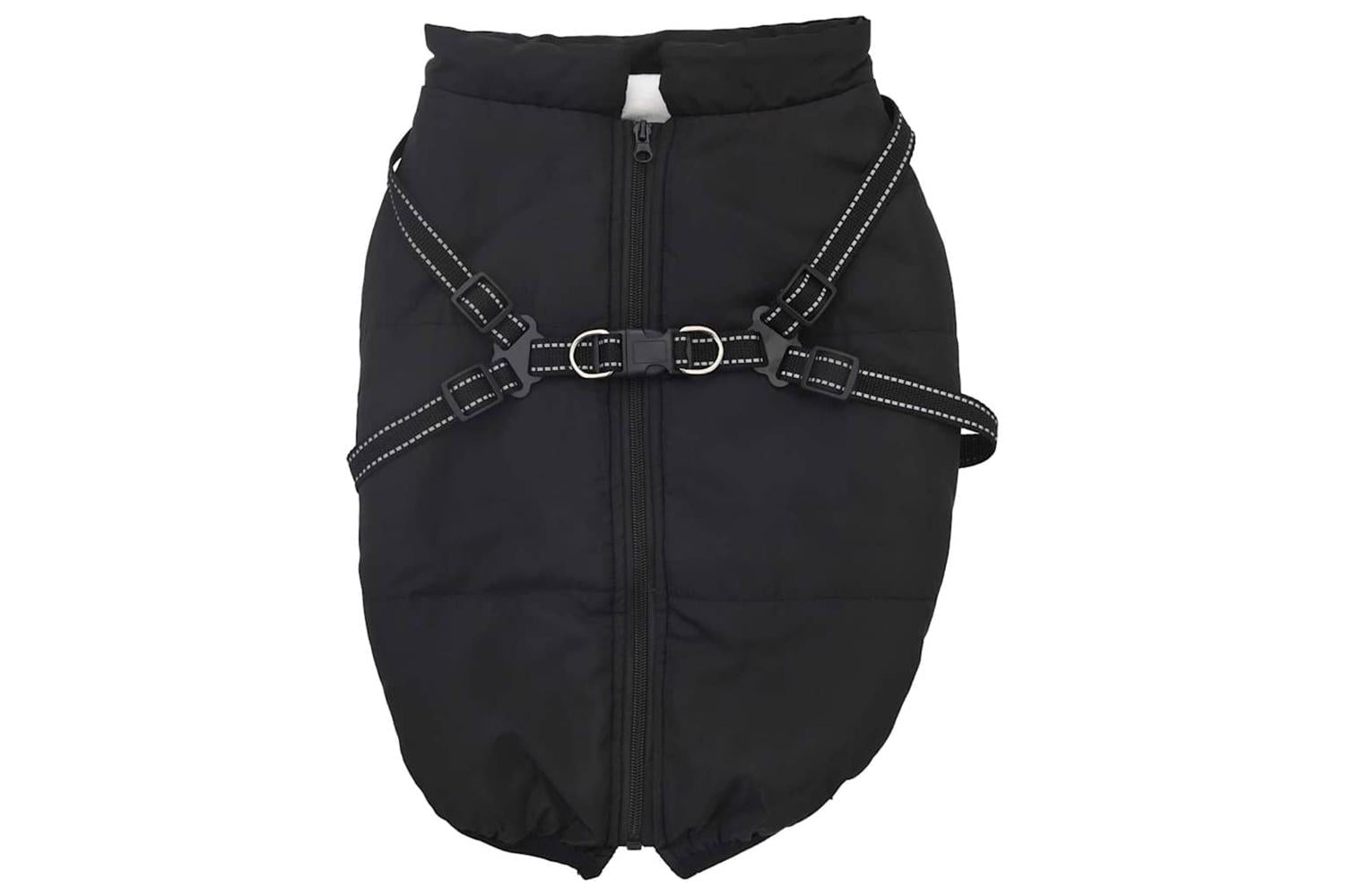 Dog Coat With Harness Waterproof Reflective Black 6xl-2