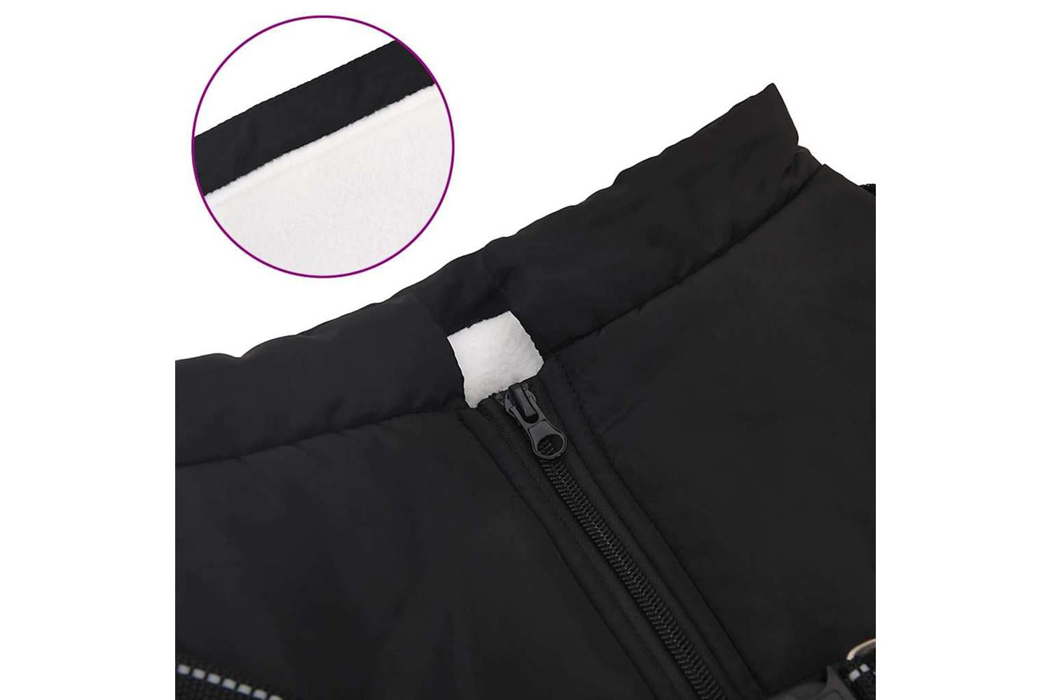 Dog Coat With Harness Waterproof Reflective Black 6xl-7