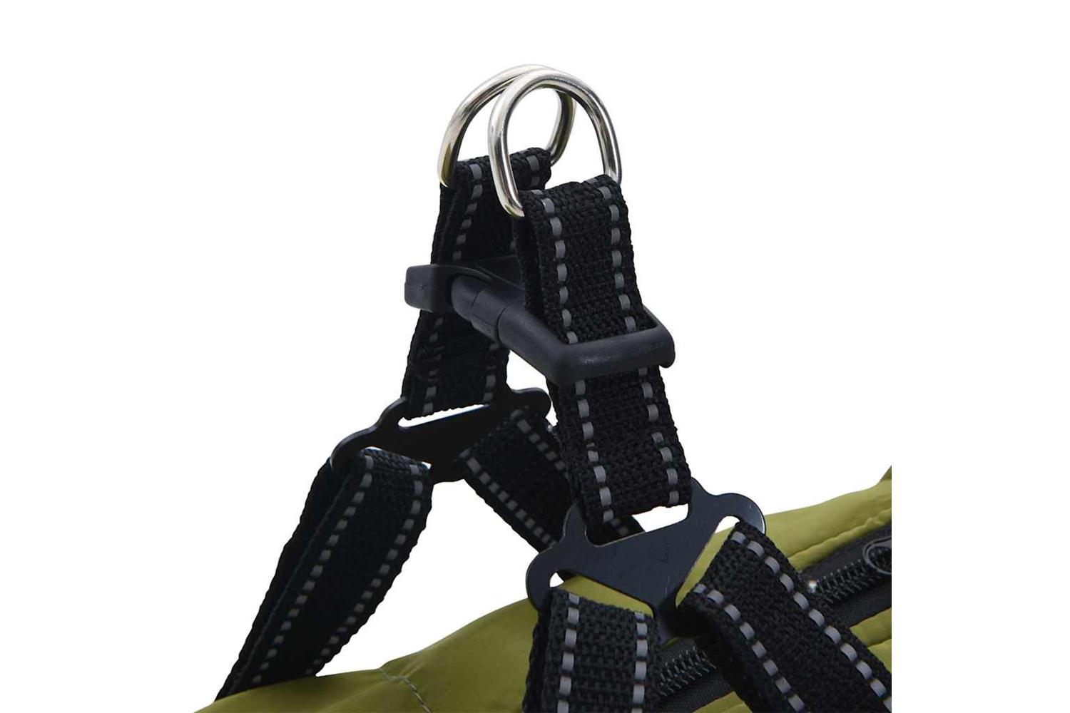 Dog Coat With Harness Waterproof Reflective Army Green 2xl-9