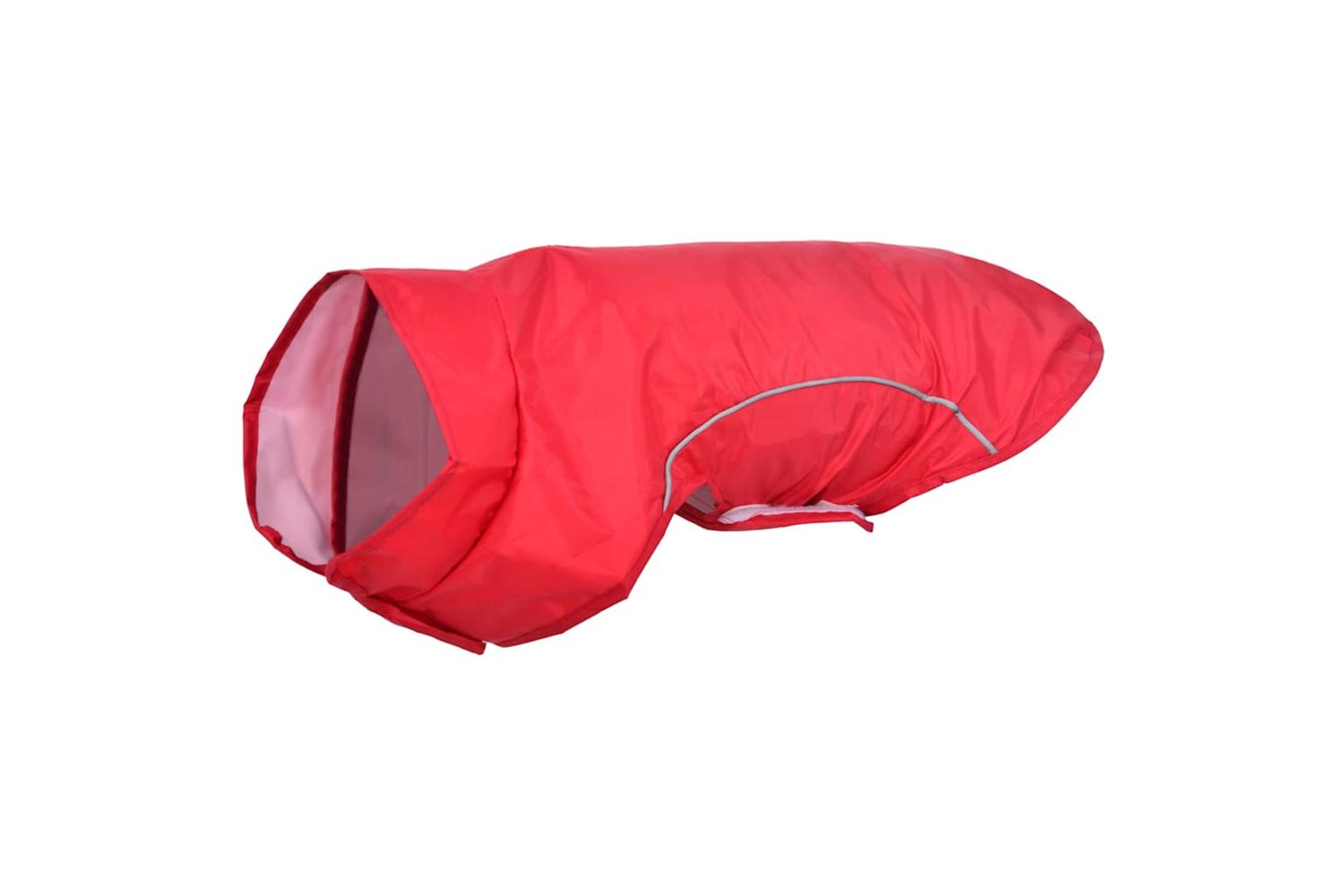 Dog Raincoat With Reflective Strips Polyester Red M