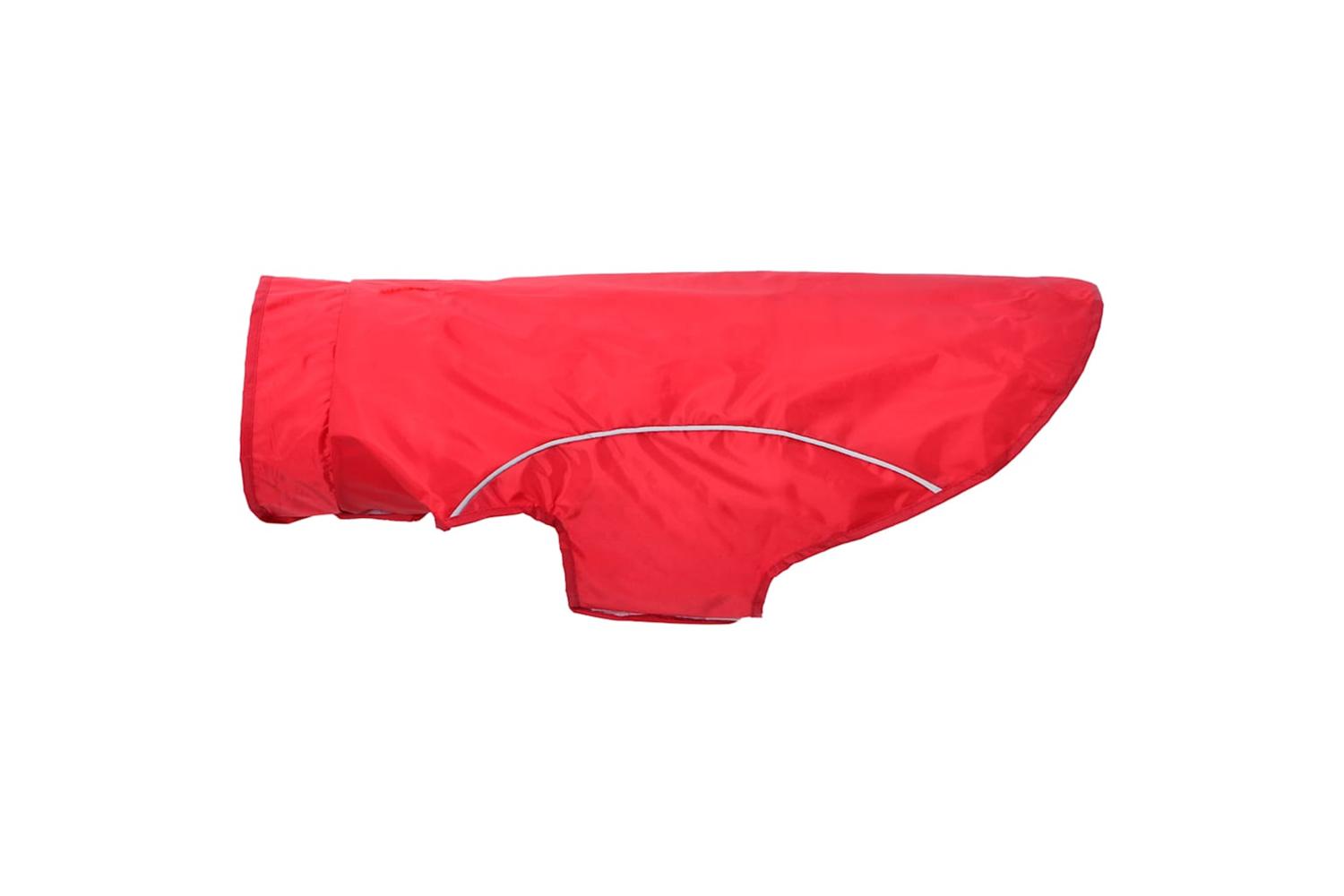 Dog Raincoat With Reflective Strips Polyester Red Xl-6